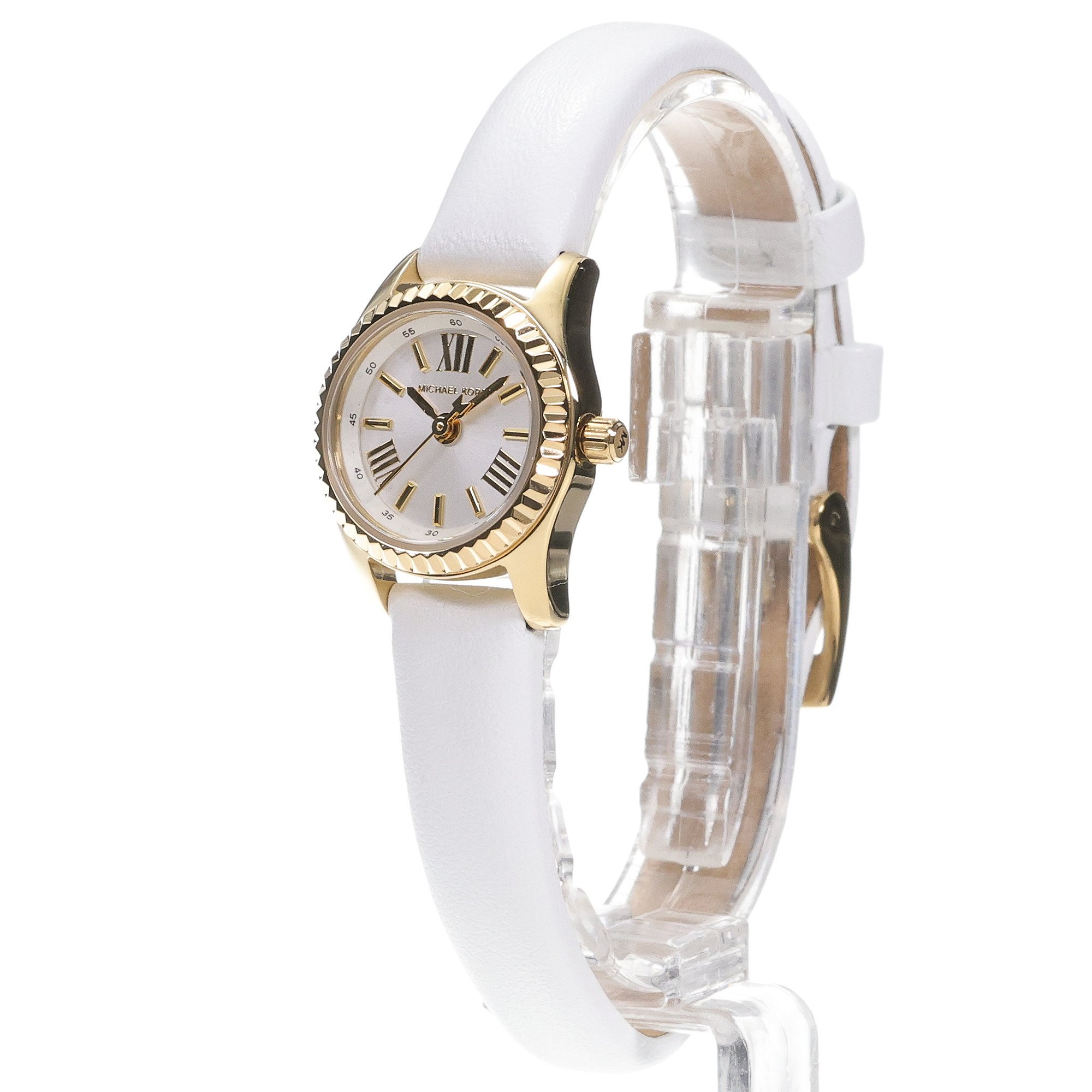 Michael Kors MK4900 Lexington Lexington White Leather Strap 19mm zegarek damski elegancki mineralne - miniatura 2