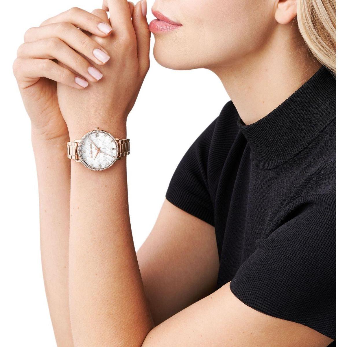 Michael Kors MK4917 Pyper Damskie klasyczny zegarek różowe złoto - miniatura 9