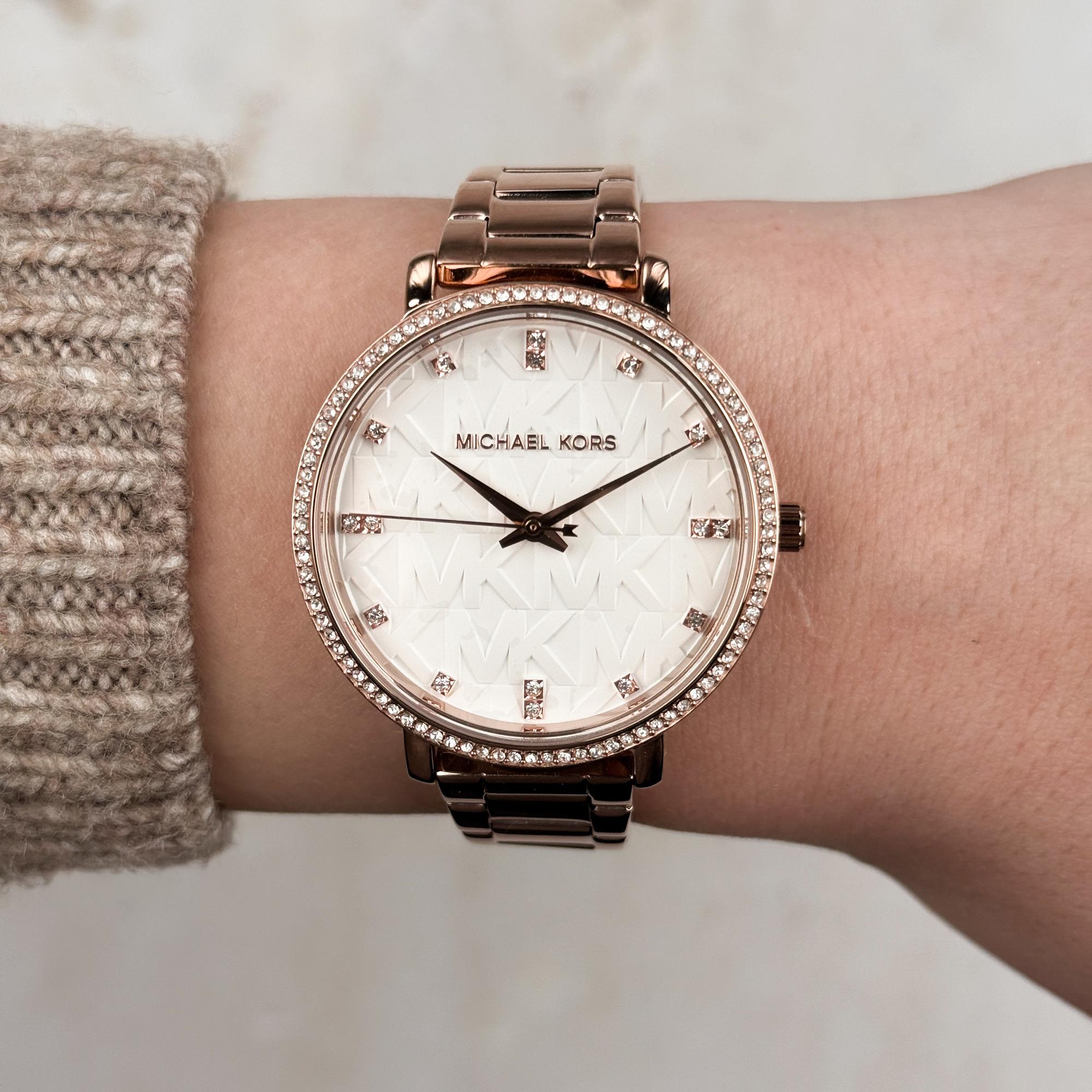 Michael Kors MK4917 zegarek różowe złoto klasyczny Damskie bransoleta - miniatura 8