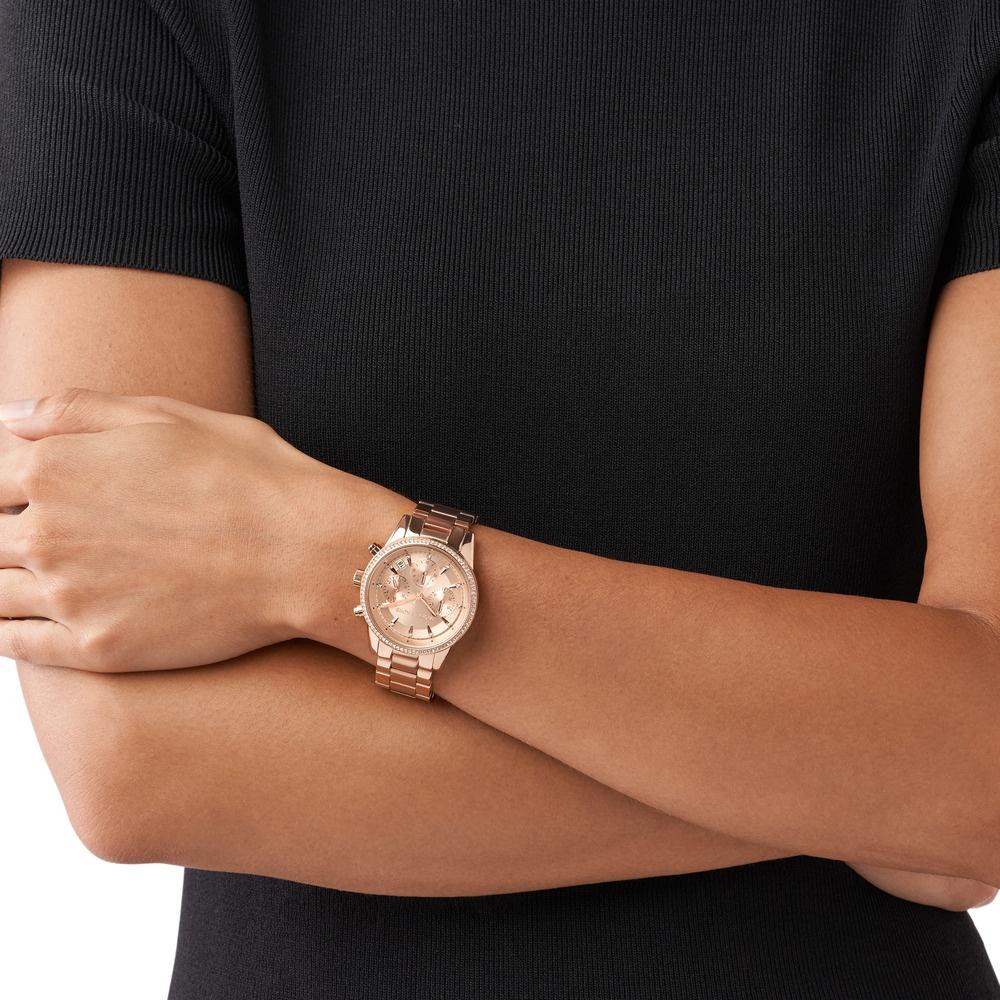Michael Kors MK6357 zegarek różowe złoto fashion-modowy Damskie bransoleta - miniatura 7
