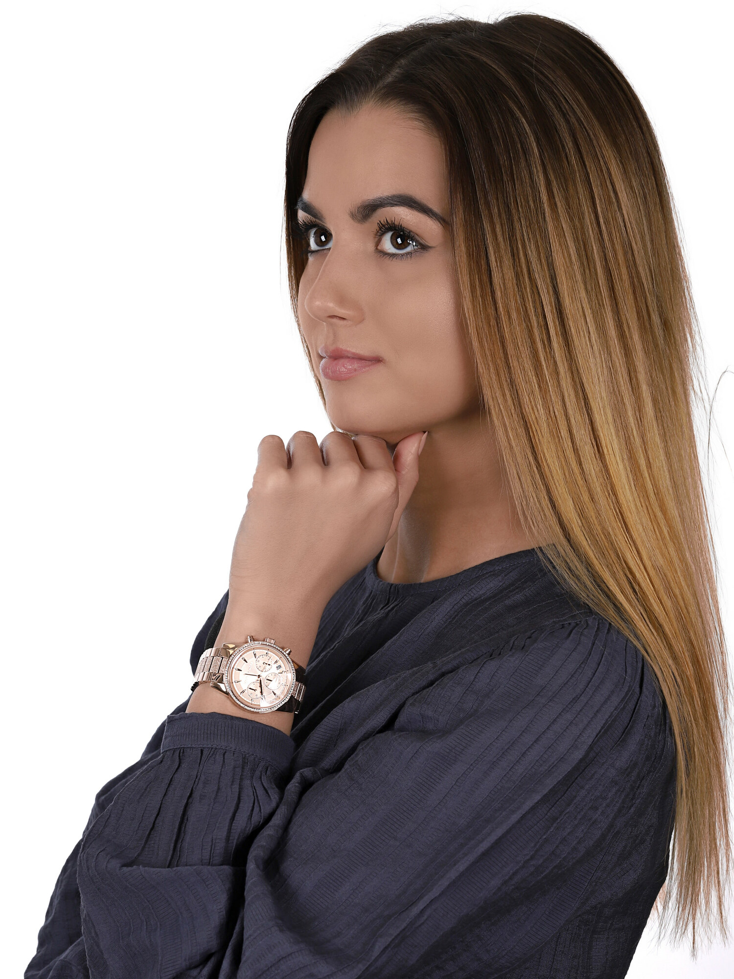 Michael Kors MK6598 zegarek różowe złoto fashion/modowy Ritz bransoleta - miniatura 2