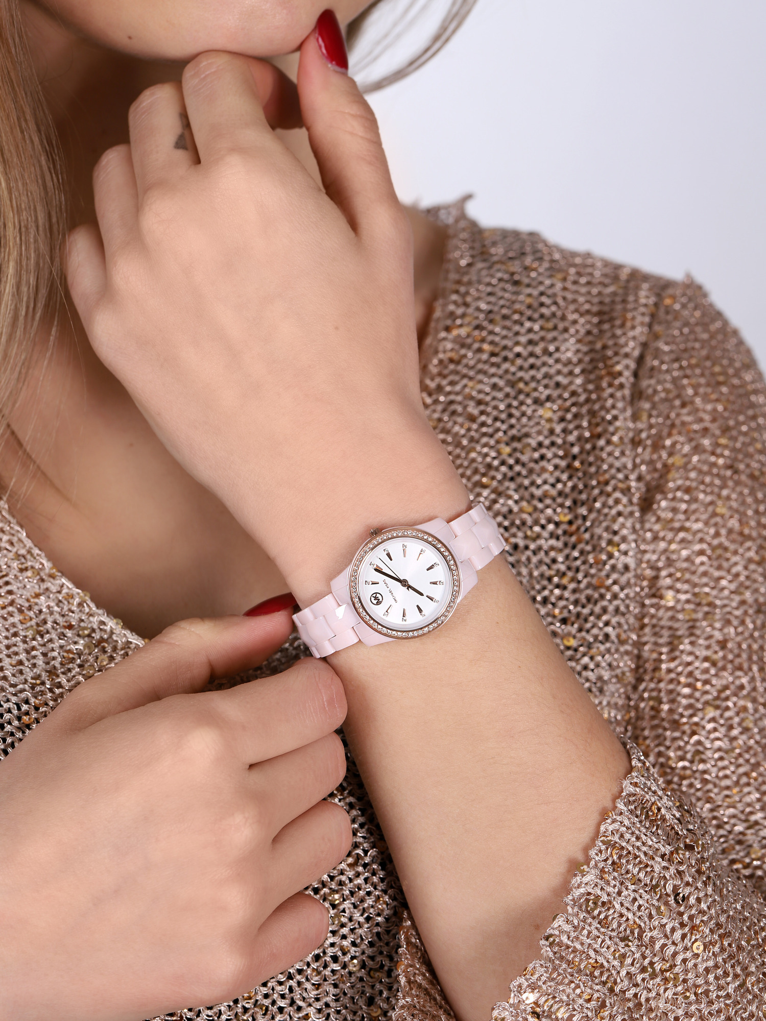 Michael Kors MK6841 zegarek różowy klasyczny Runway bransoleta - miniatura 3