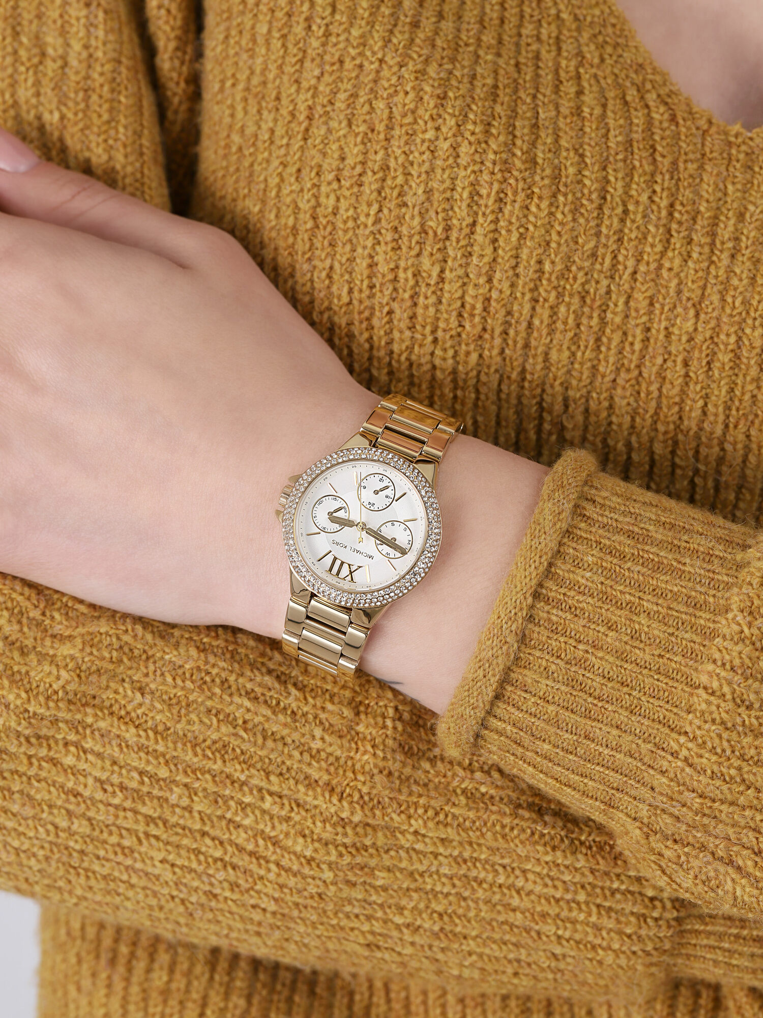 Michael Kors MK6844 zegarek złoty klasyczny Camille bransoleta - miniatura 3