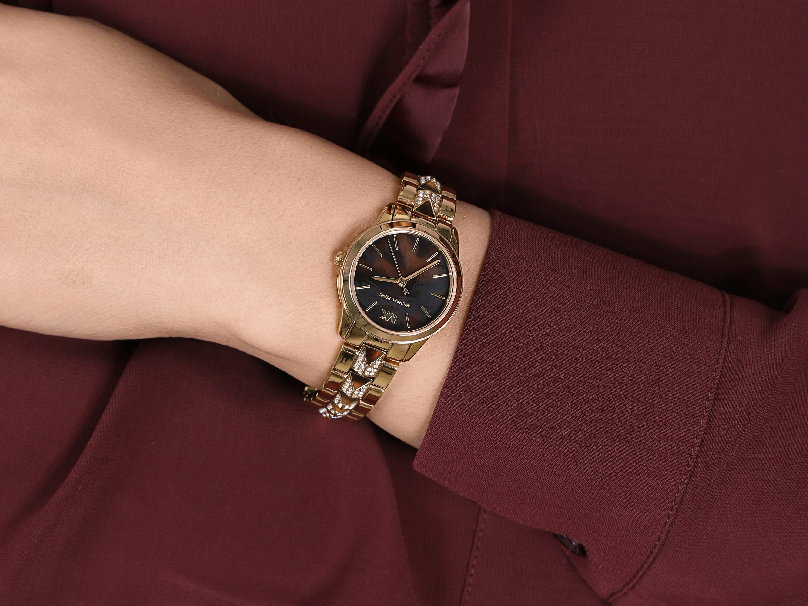 Michael Kors MK6855 zegarek złoty klasyczny Runway bransoleta - miniatura 4