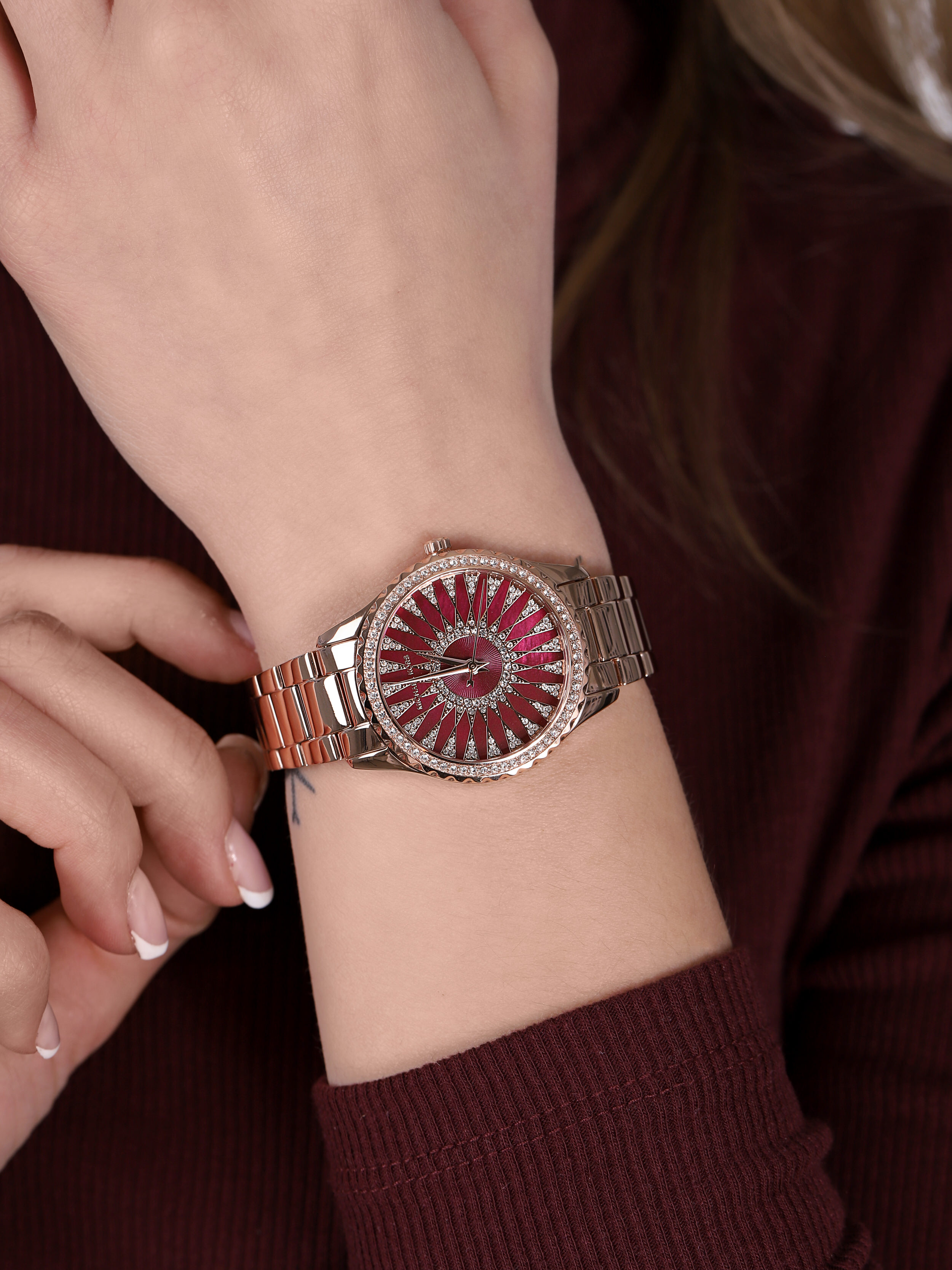 Michael Kors MK6893 zegarek różowe złoto klasyczny Layton bransoleta - miniatura 3