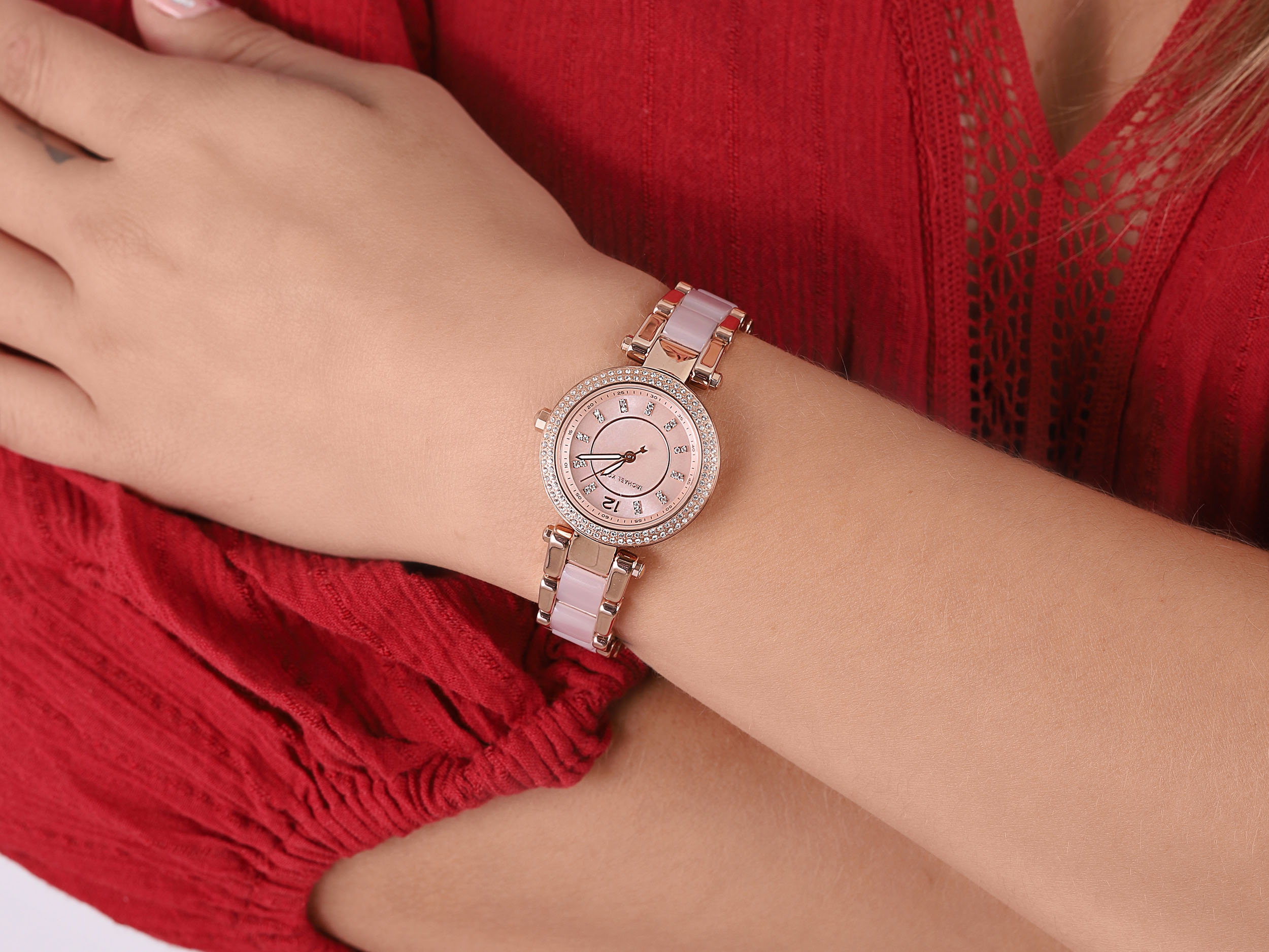 Michael Kors MK6922 zegarek różowe złoto fashion/modowy Mini Parker bransoleta - miniatura 4