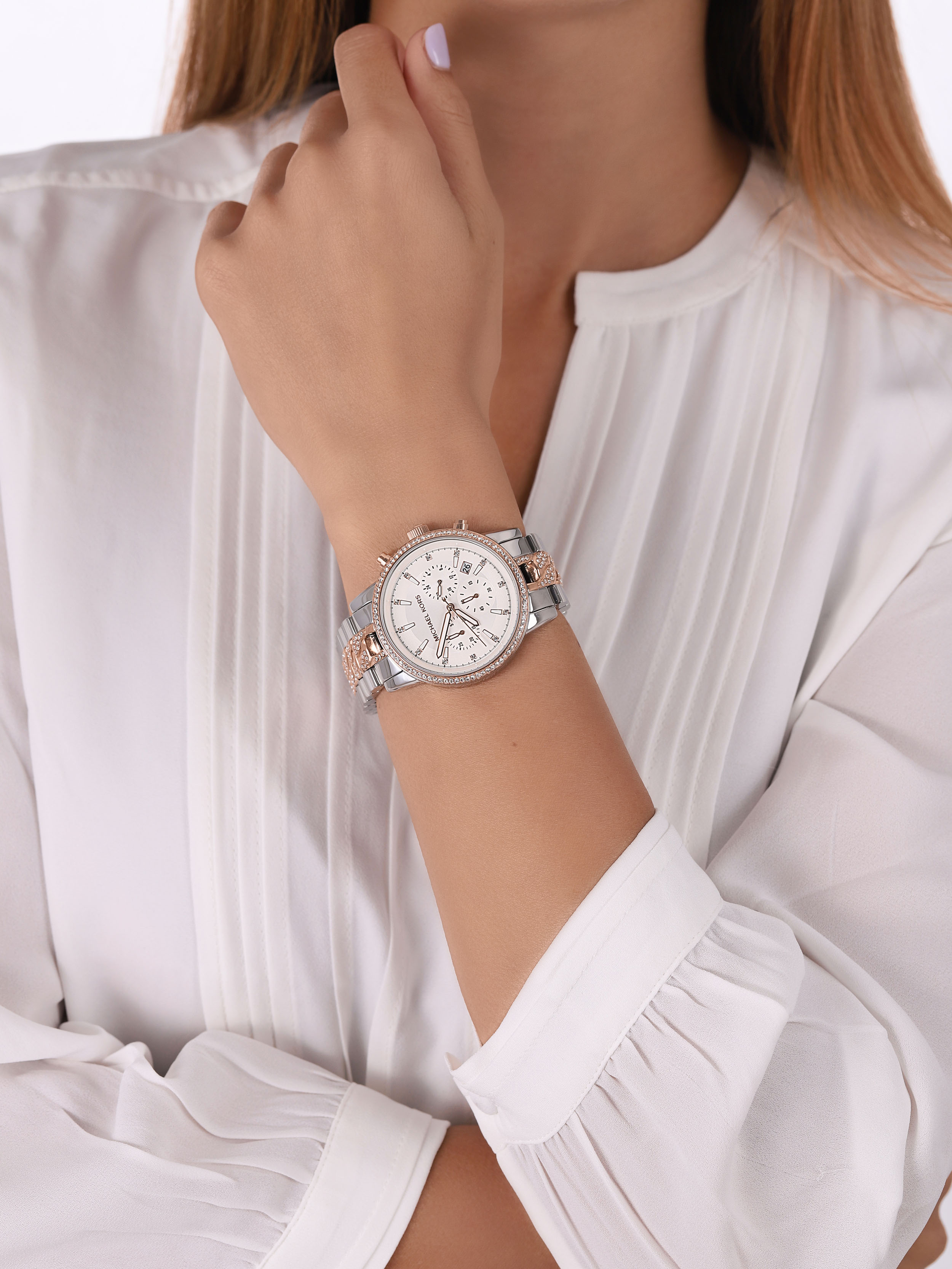 Michael Kors MK6938 zegarek srebrny fashion/modowy Ritz bransoleta - miniatura 3