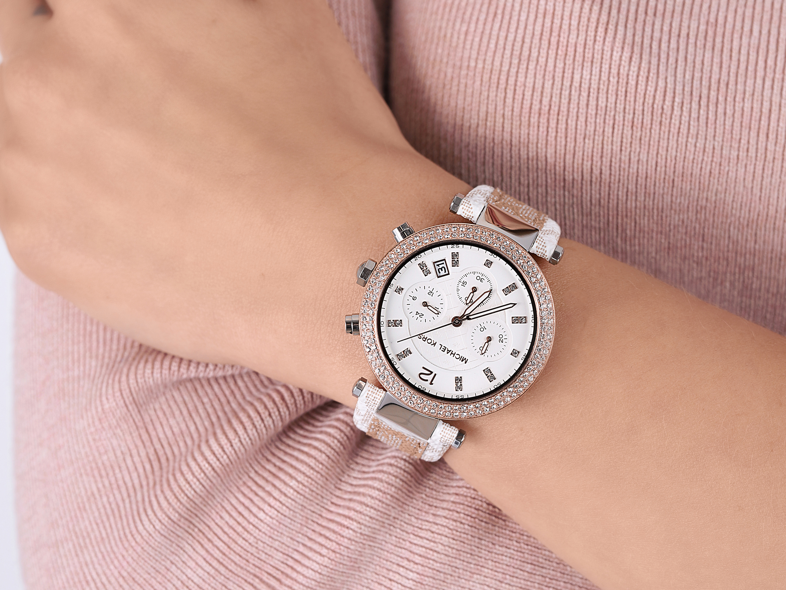 Michael Kors MK6950 zegarek srebrny klasyczny Parker pasek - miniatura 4