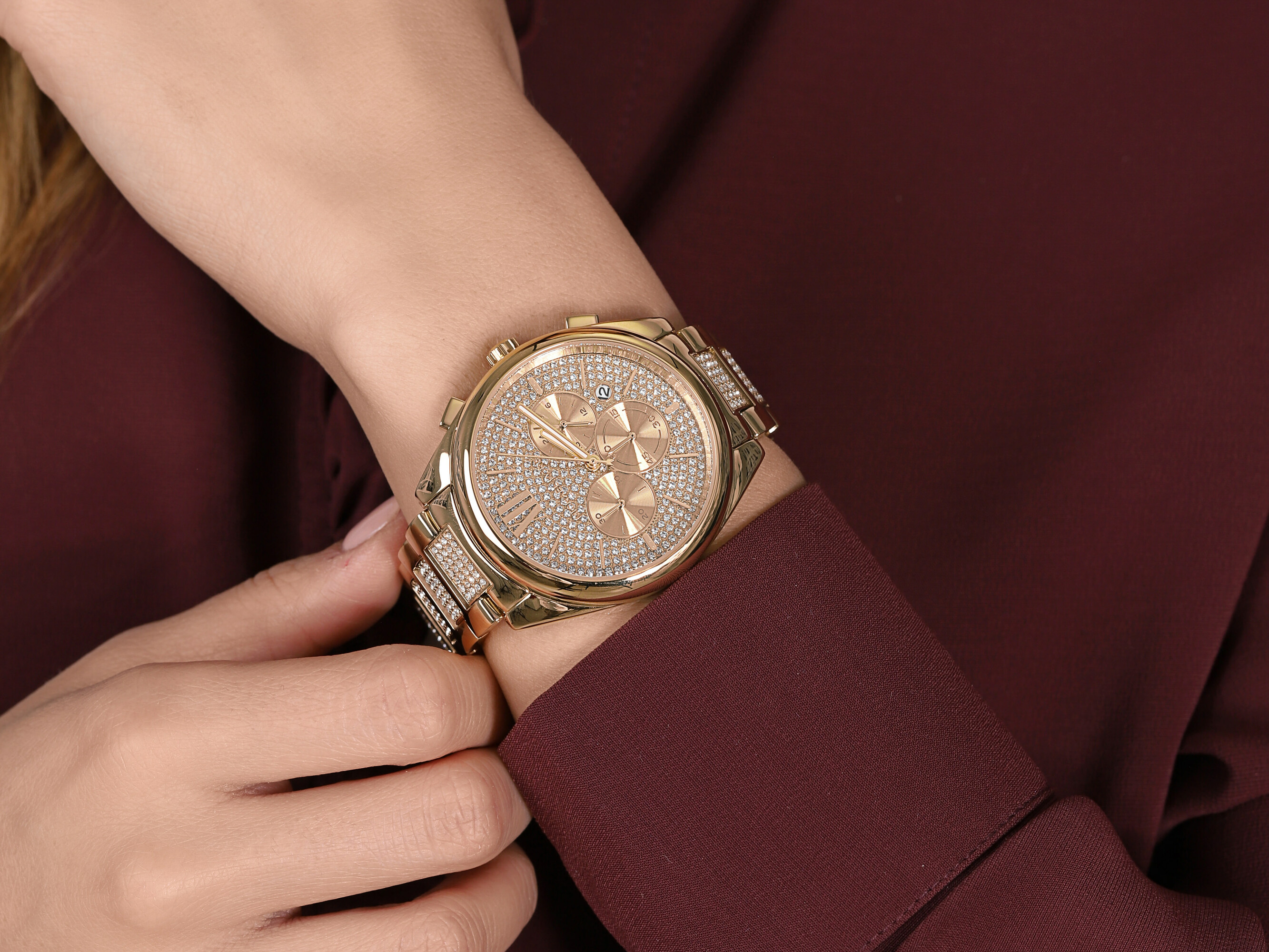 Michael Kors MK7097 zegarek różowe złoto fashion/modowy Janelle bransoleta - miniatura 4