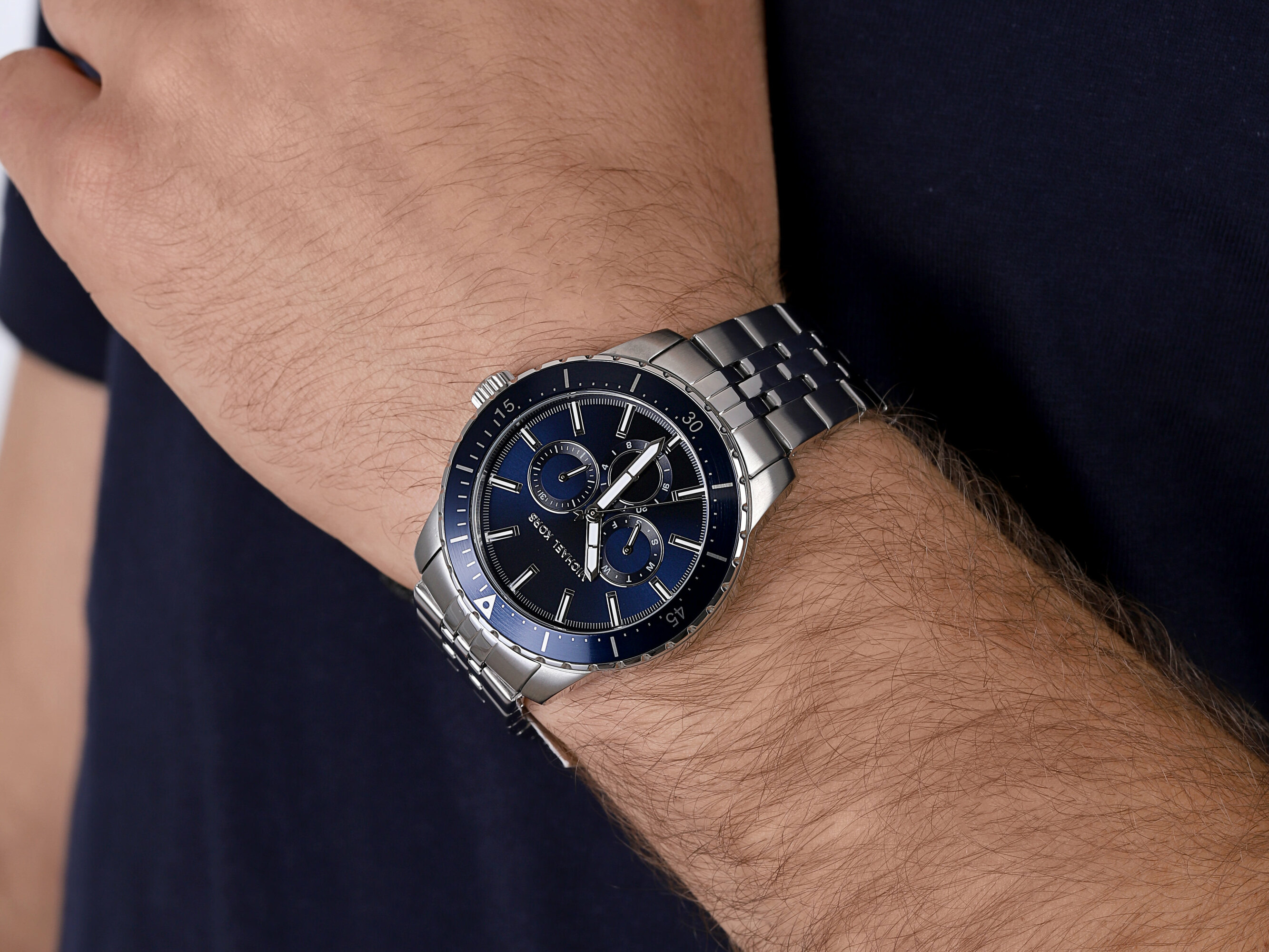 Michael Kors MK7153 zegarek srebrny klasyczny Cunningham bransoleta