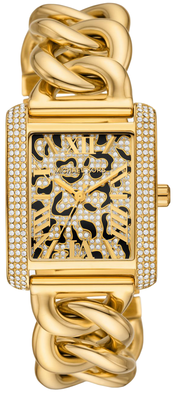 Michael Kors Mini Emery Animal Pavé Gold Stainless Steel 32mm MK7437