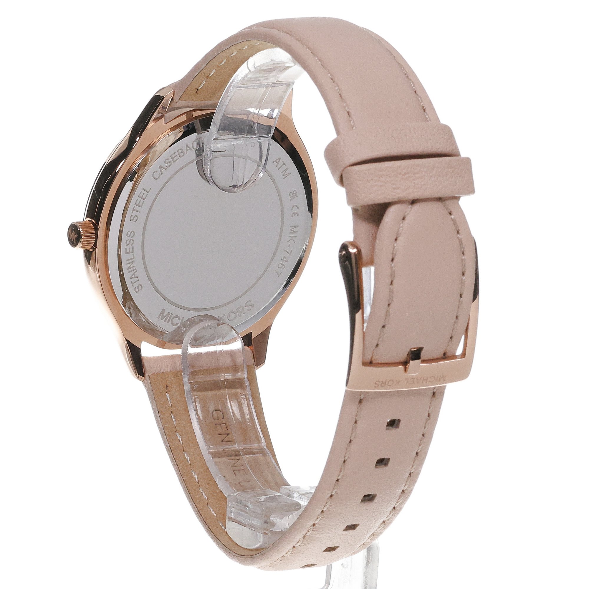 Michael Kors MK7467 Damskie SLIM RUNAWAY Pink Leather Strap 38mm zegarek damski klasyczny mineralne - miniatura 4