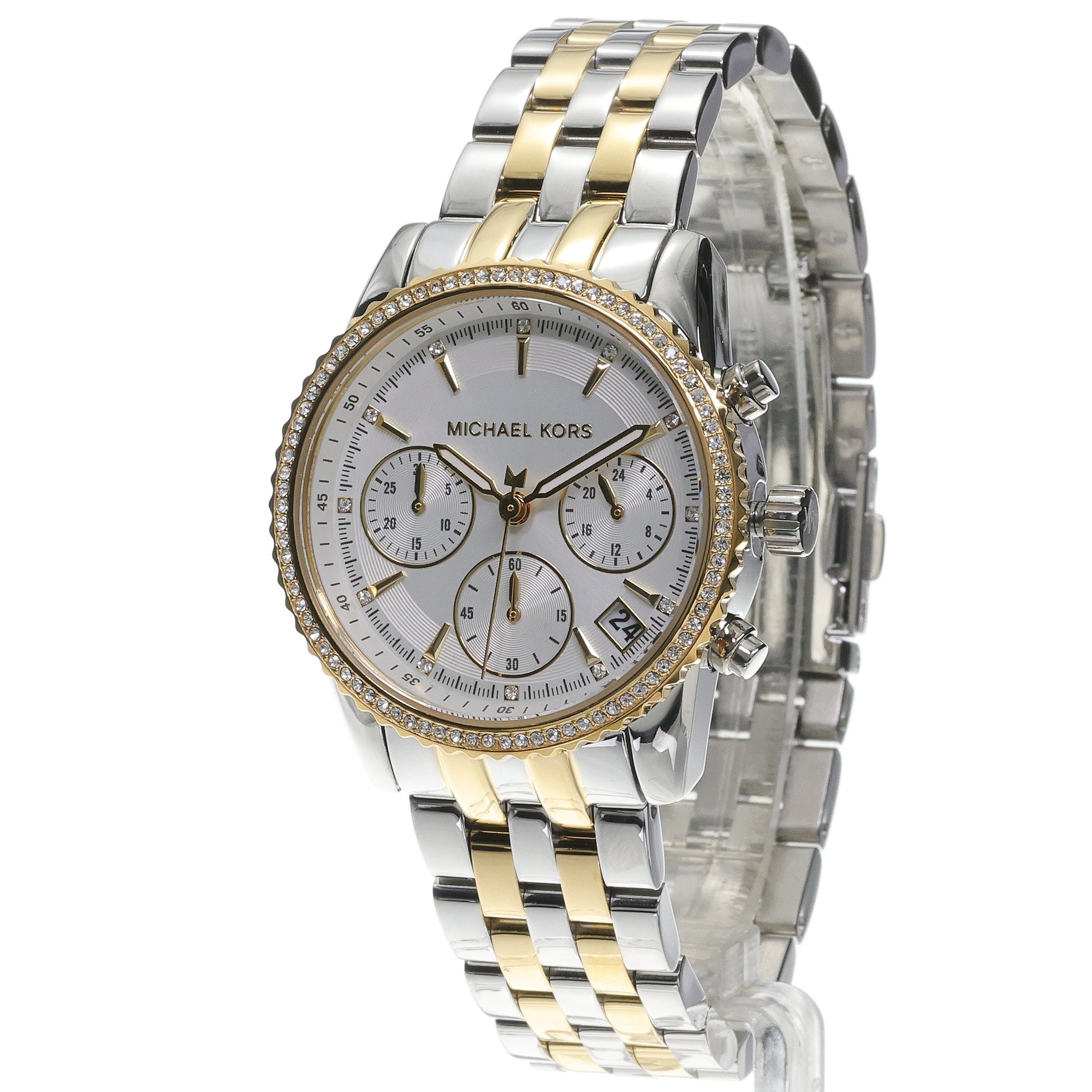 Michael Kors MK7532 Mini BRYANT Bicolor Stainless Steel 35mm Mini Ritz fashion-modowy zegarek srebrny - miniatura 2
