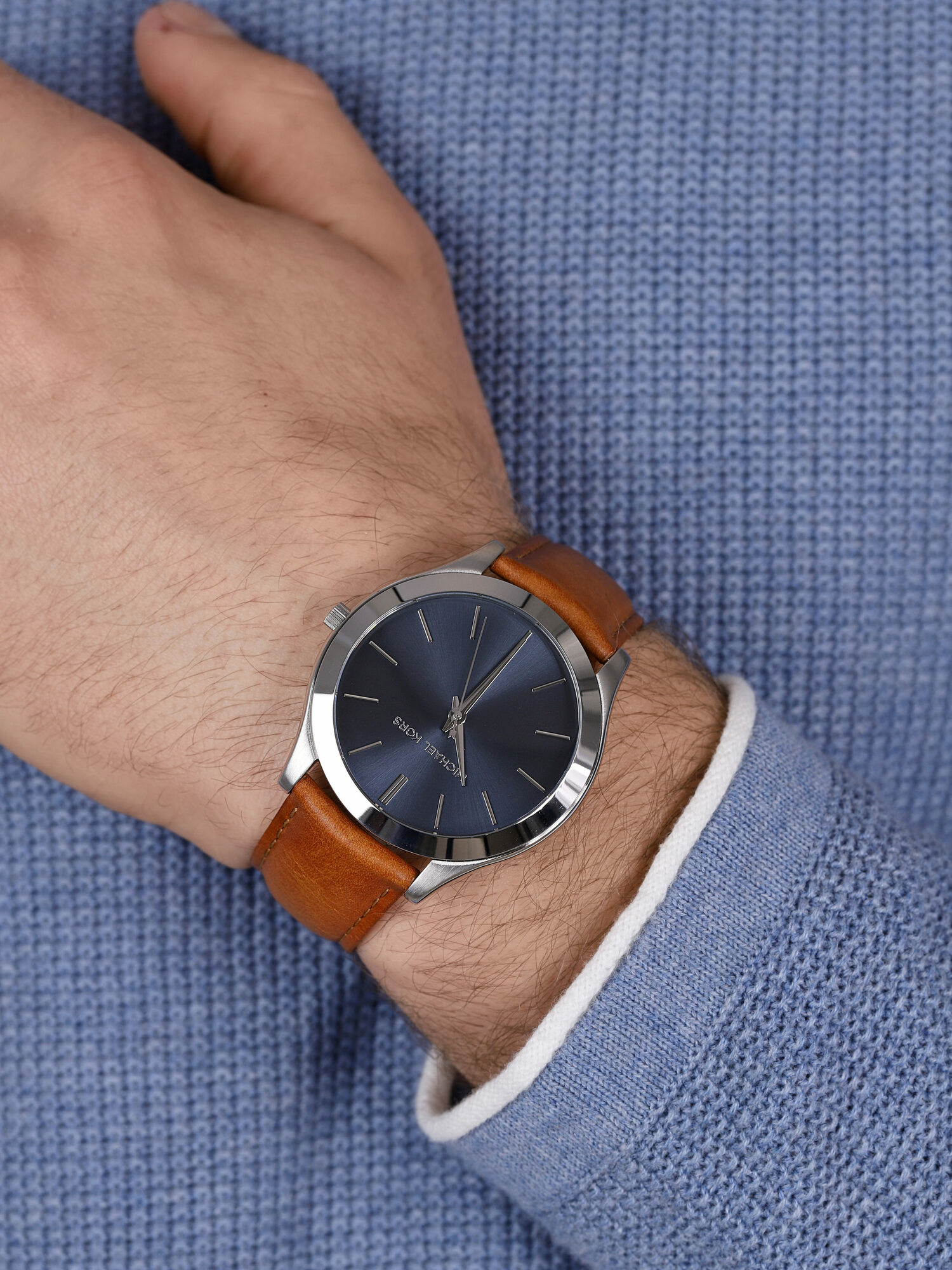 Michael Kors MK8508 zegarek srebrny klasyczny Slim Runway pasek - miniatura 3