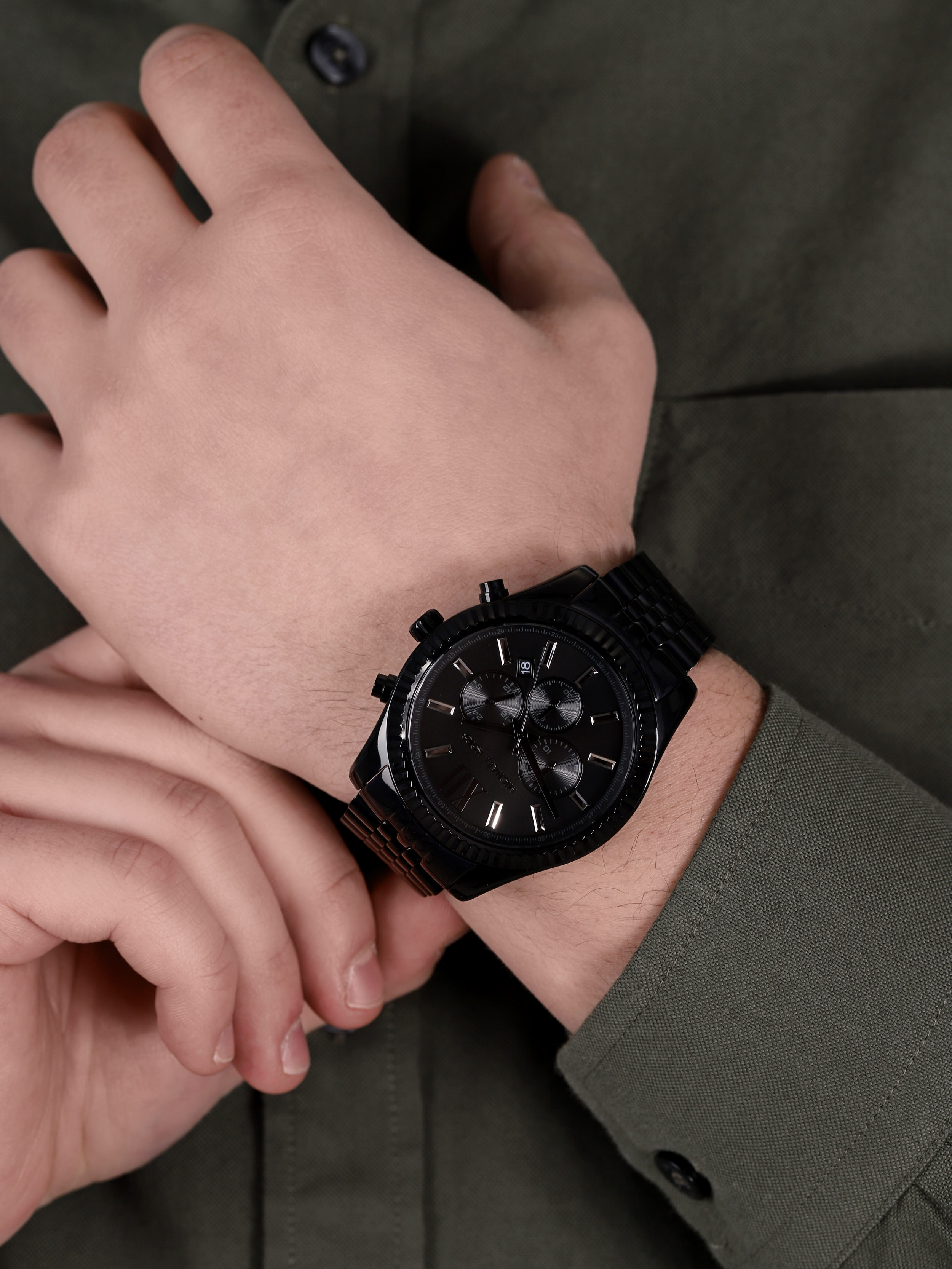 Michael Kors MK8591 zegarek czarny klasyczny Lexington bransoleta - miniatura 3