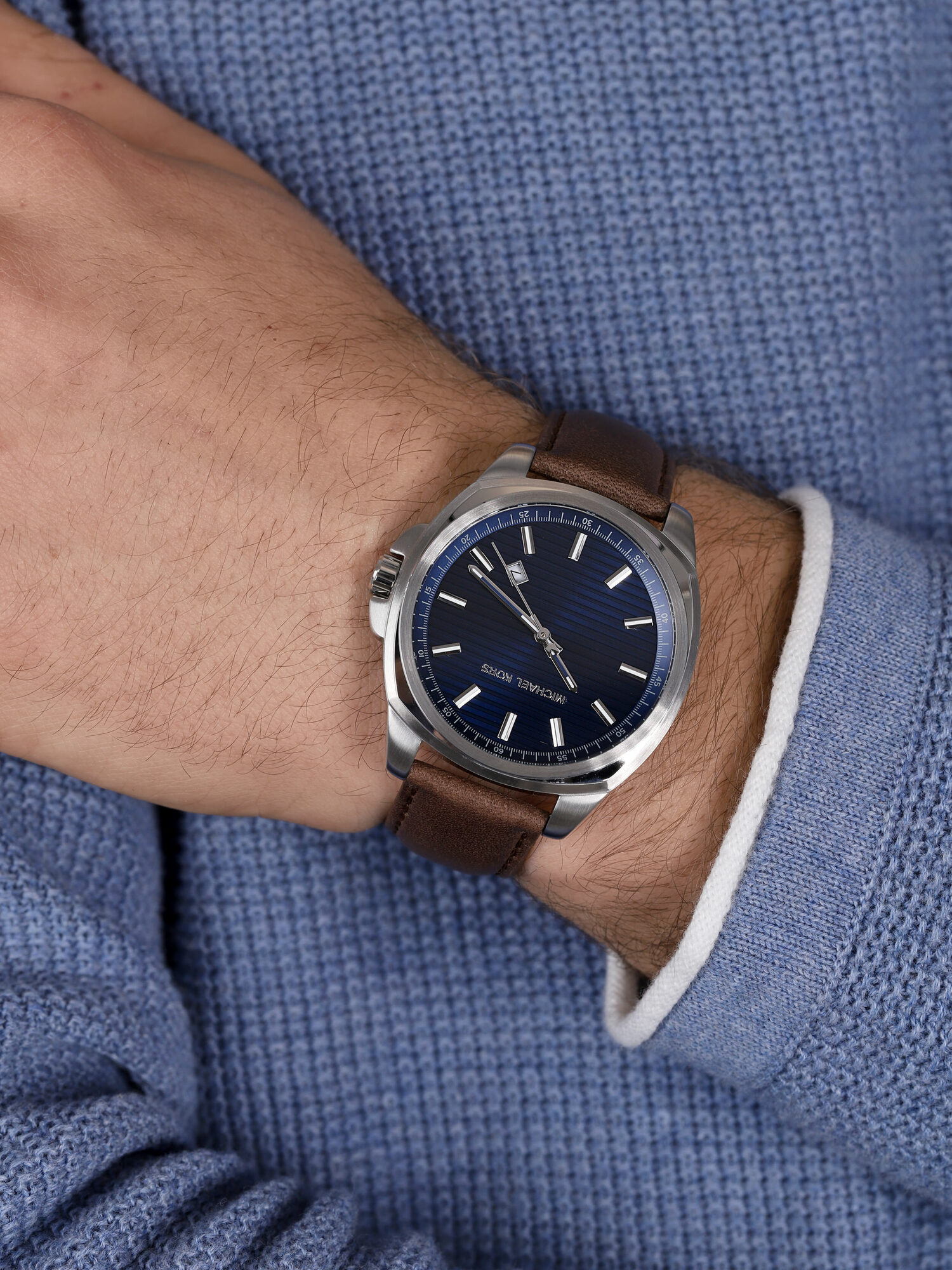 Michael Kors MK8631 zegarek srebrny klasyczny Bryson pasek - miniatura 3