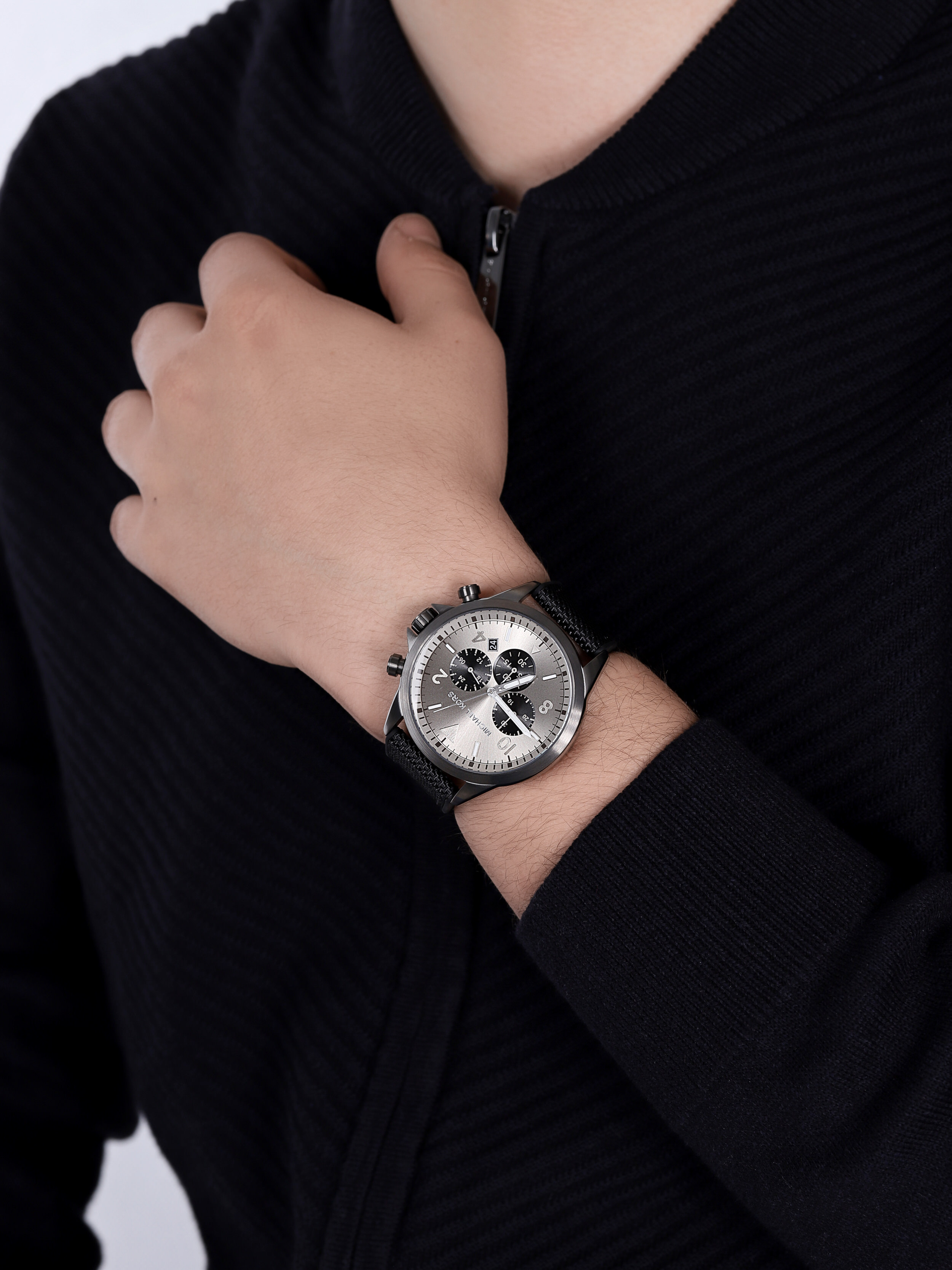 Michael Kors MK8787 GAGE Gage klasyczny zegarek srebrny - miniatura 3