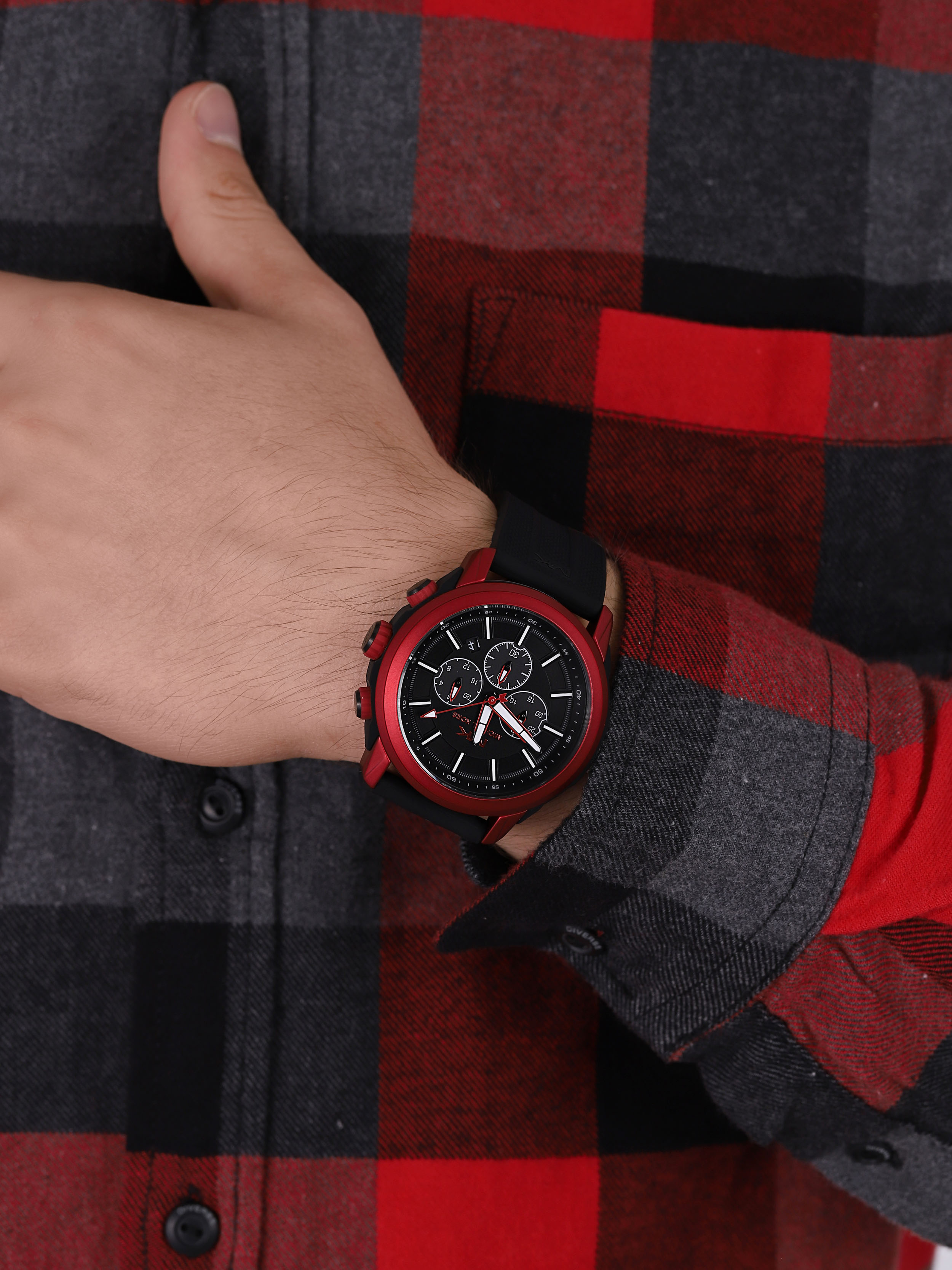 Michael Kors MK8797 zegarek czerwony sportowy Kyle pasek - miniatura 3