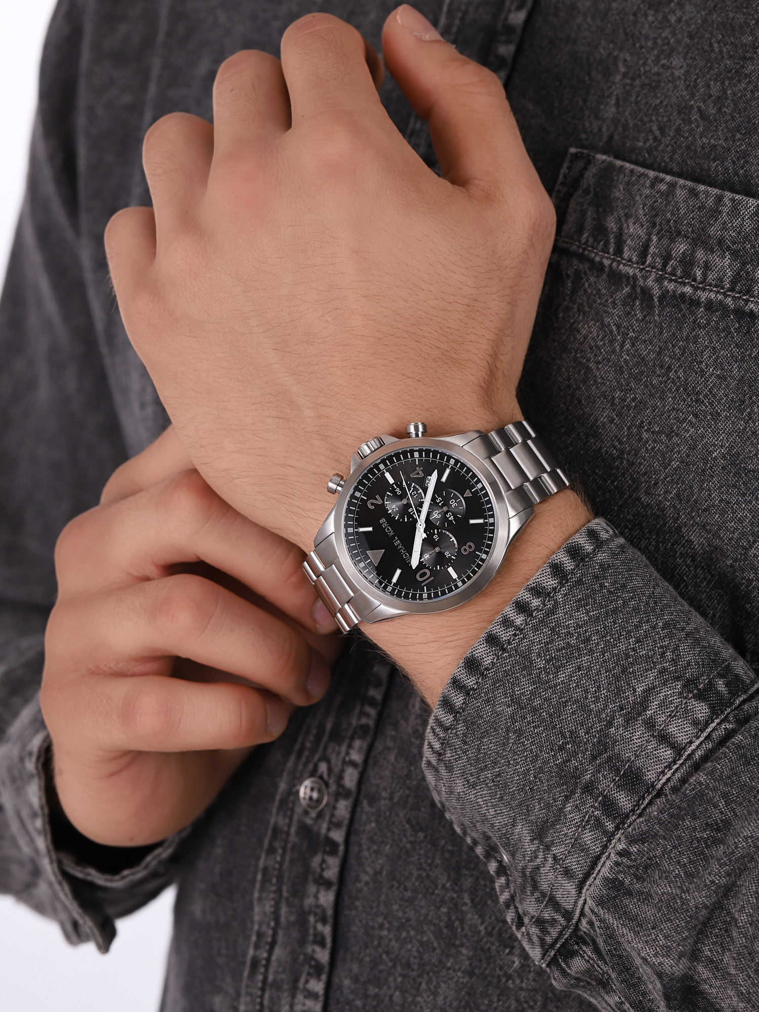 Michael Kors MK8826 zegarek srebrny sportowy Gage bransoleta - miniatura 3