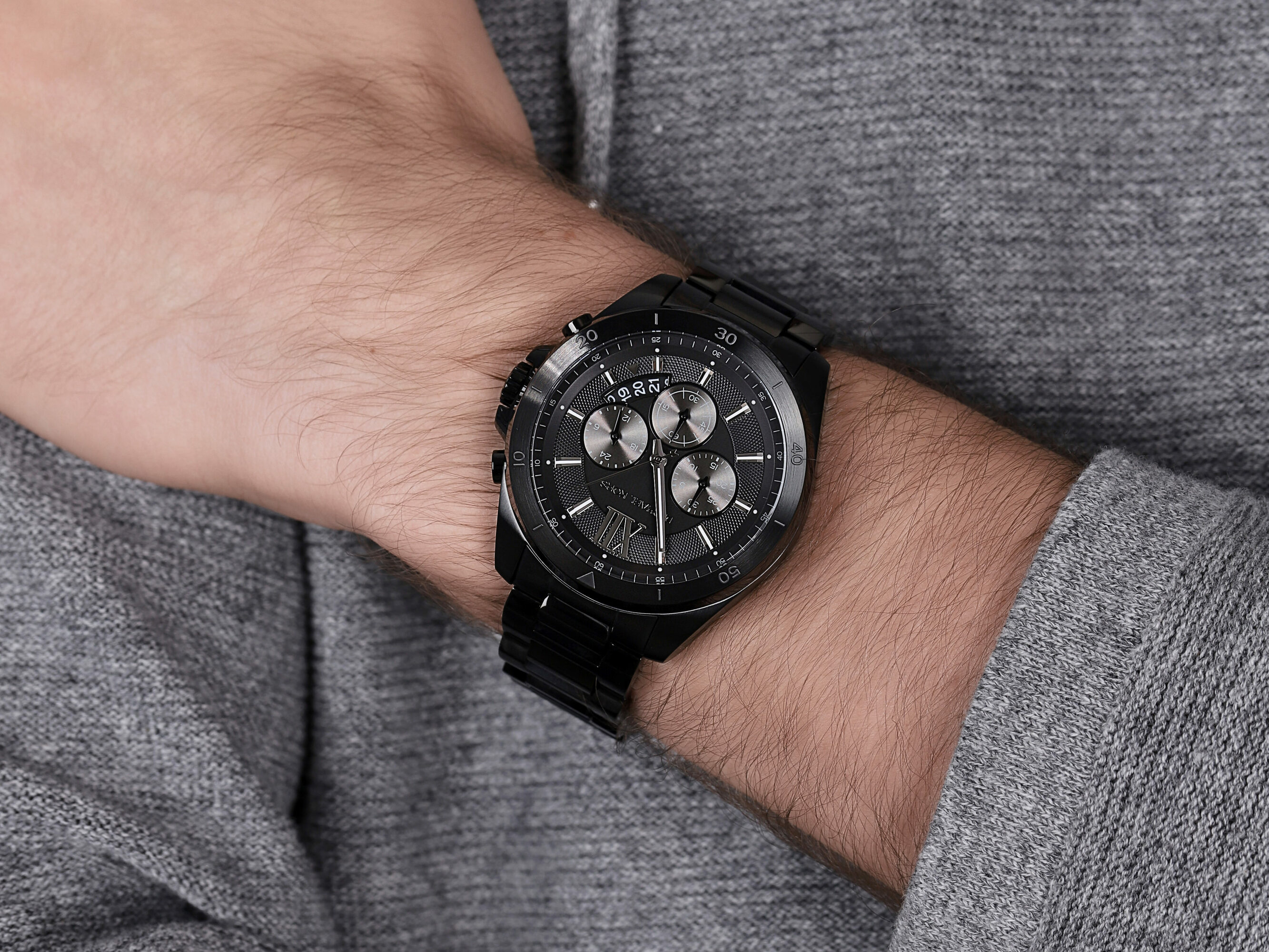 Michael Kors MK8858 zegarek czarny klasyczny Brecken bransoleta - miniatura 4