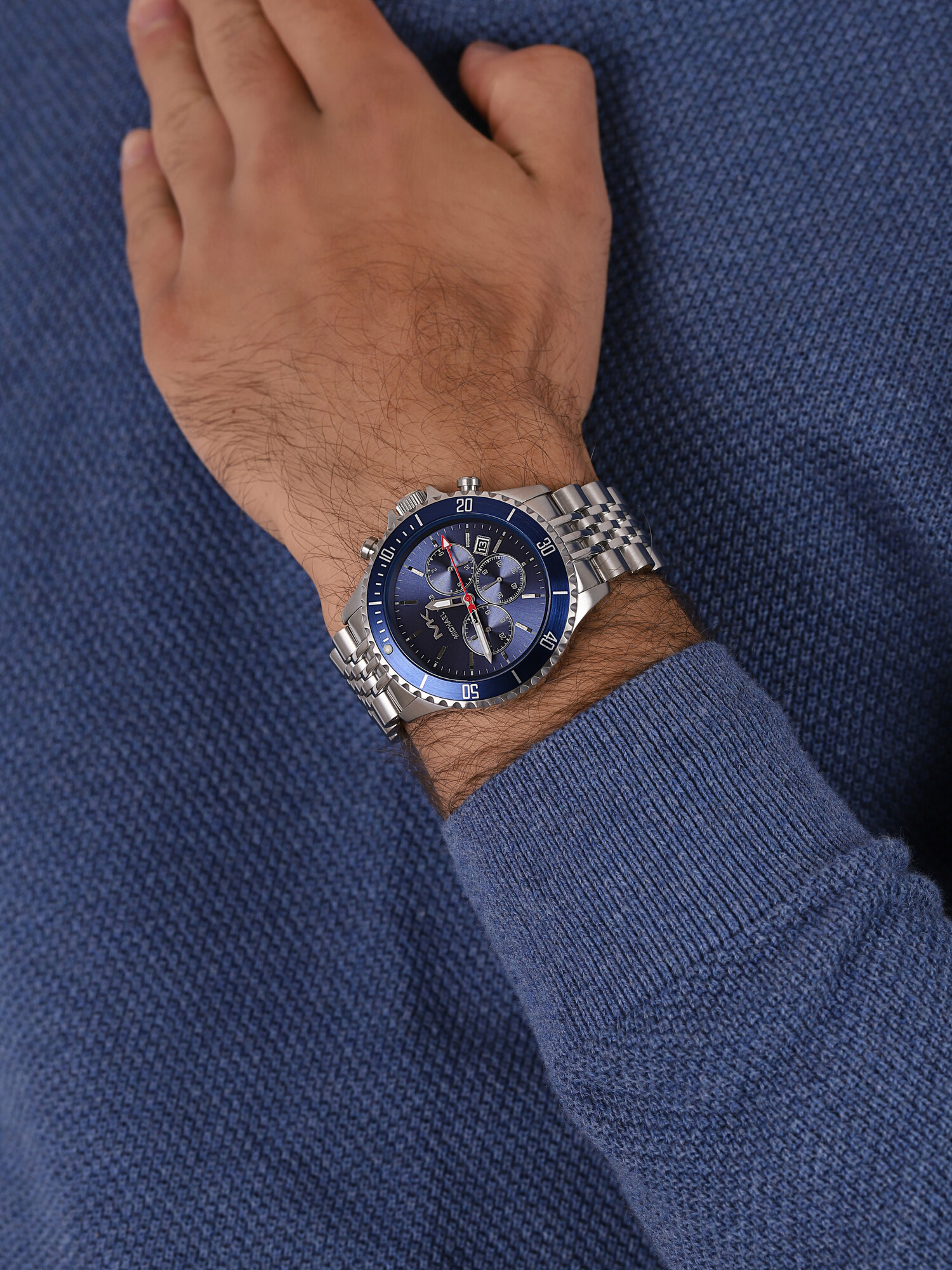 Michael Kors MK8896 zegarek srebrny klasyczny Bayville bransoleta - miniatura 5