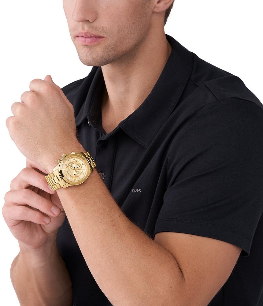 Michael Kors MK9074 zegarek różowe złoto sportowy Męskie bransoleta