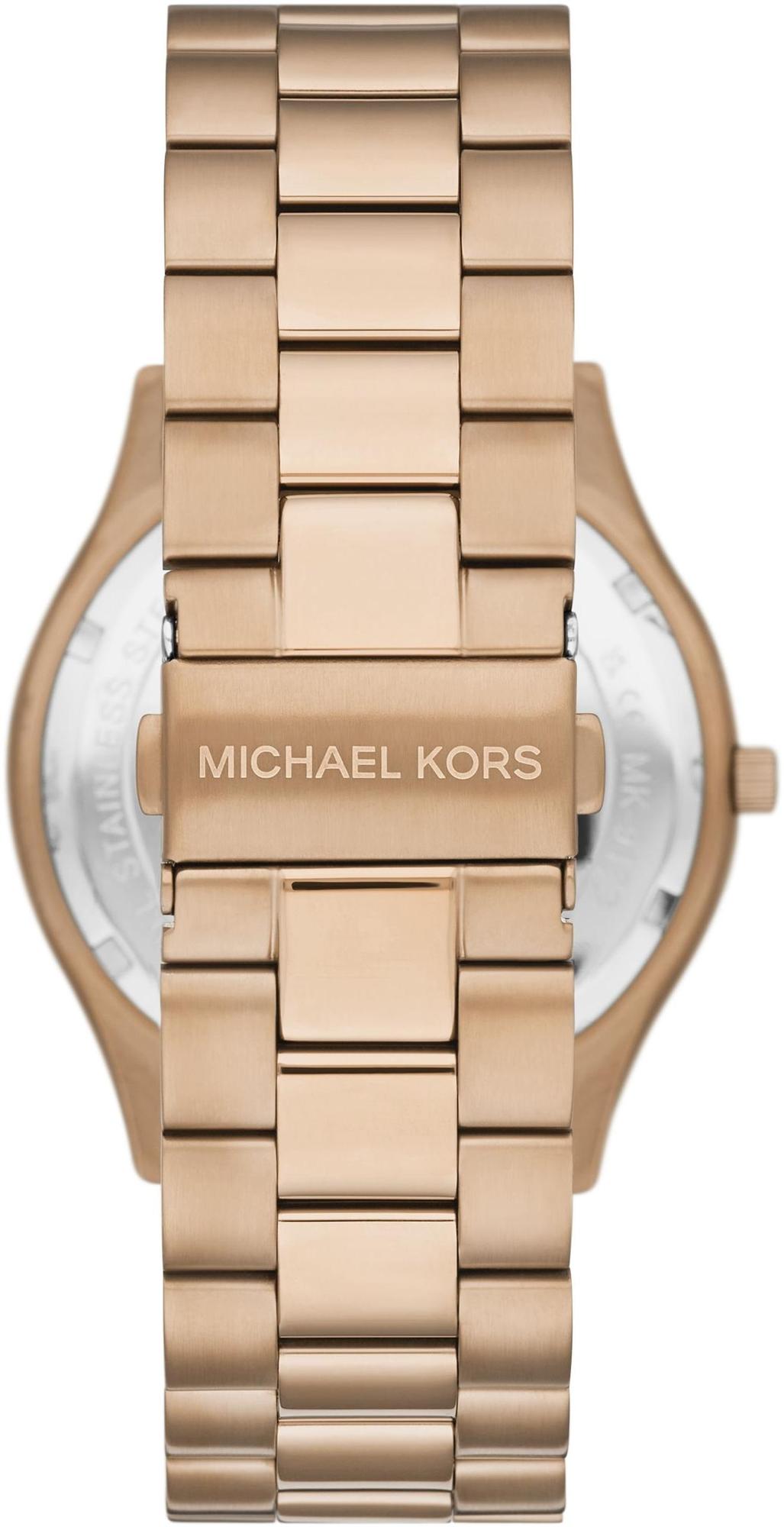 Michael Kors MK9122 Beige Gold-Tone Watch zegarek klasyczny Runway - miniatura 3