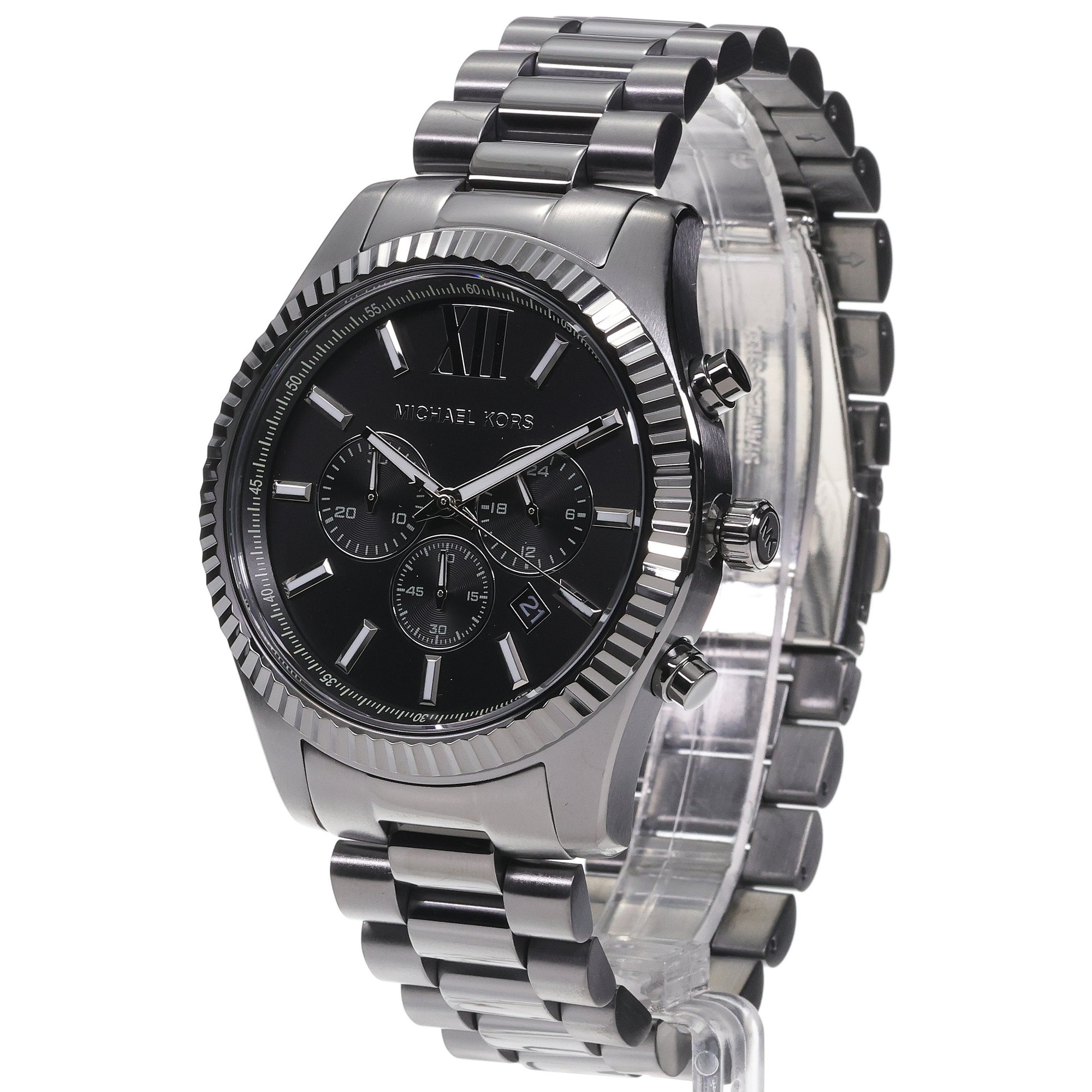 Michael Kors MK9217SET Lexington Lexington Grey Stainless Steel Gift Set 45mm zegarek męski fashion-modowy mineralne