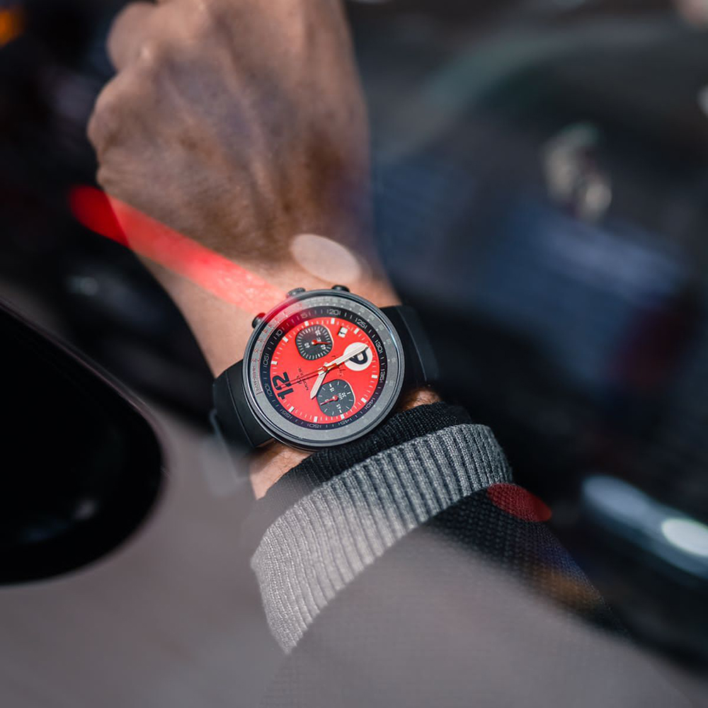 MJ20602B zegarek srebrny sportowy Speed Chronograph pasek - miniatura 5
