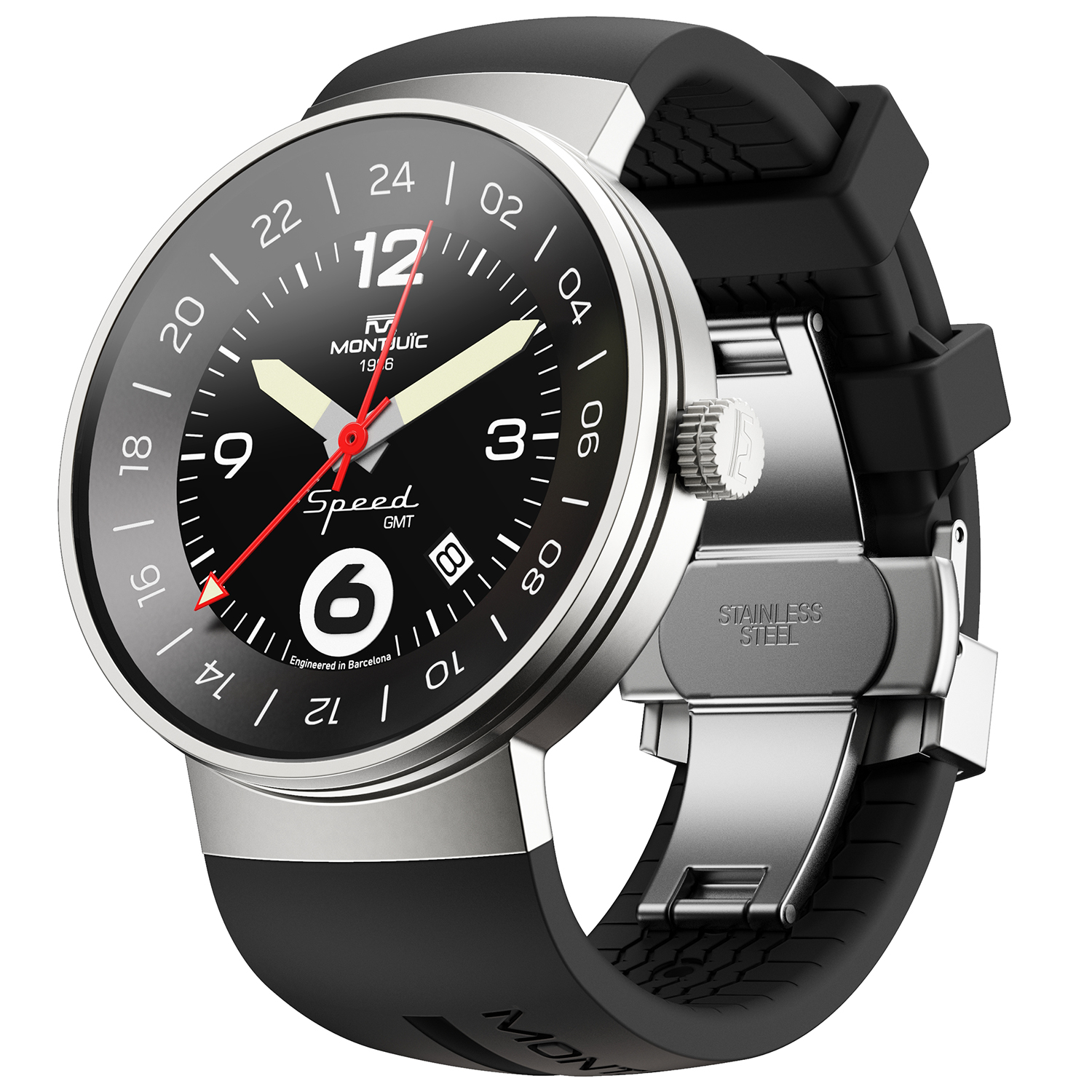 MJ30101S zegarek czarny sportowy Speed GMT pasek - miniatura 2