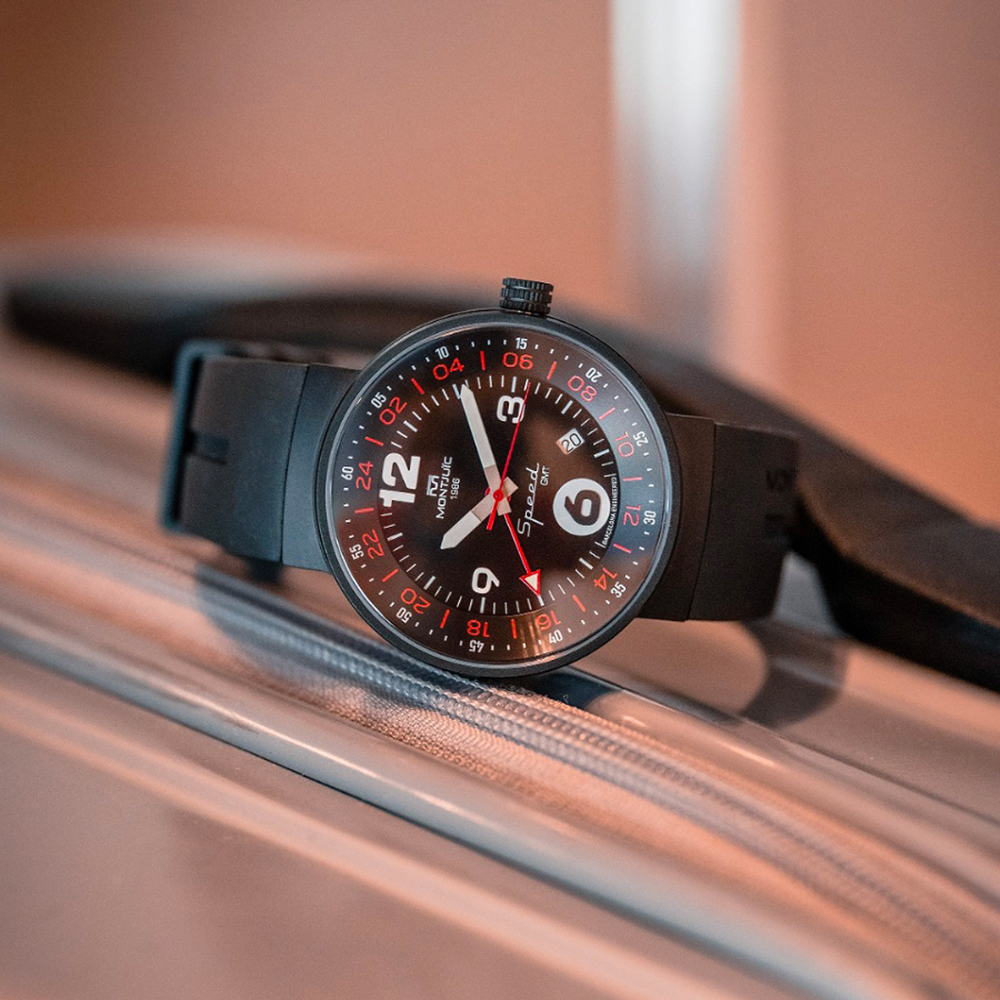 MJ30202B zegarek srebrny sportowy Speed GMT pasek - miniatura 6