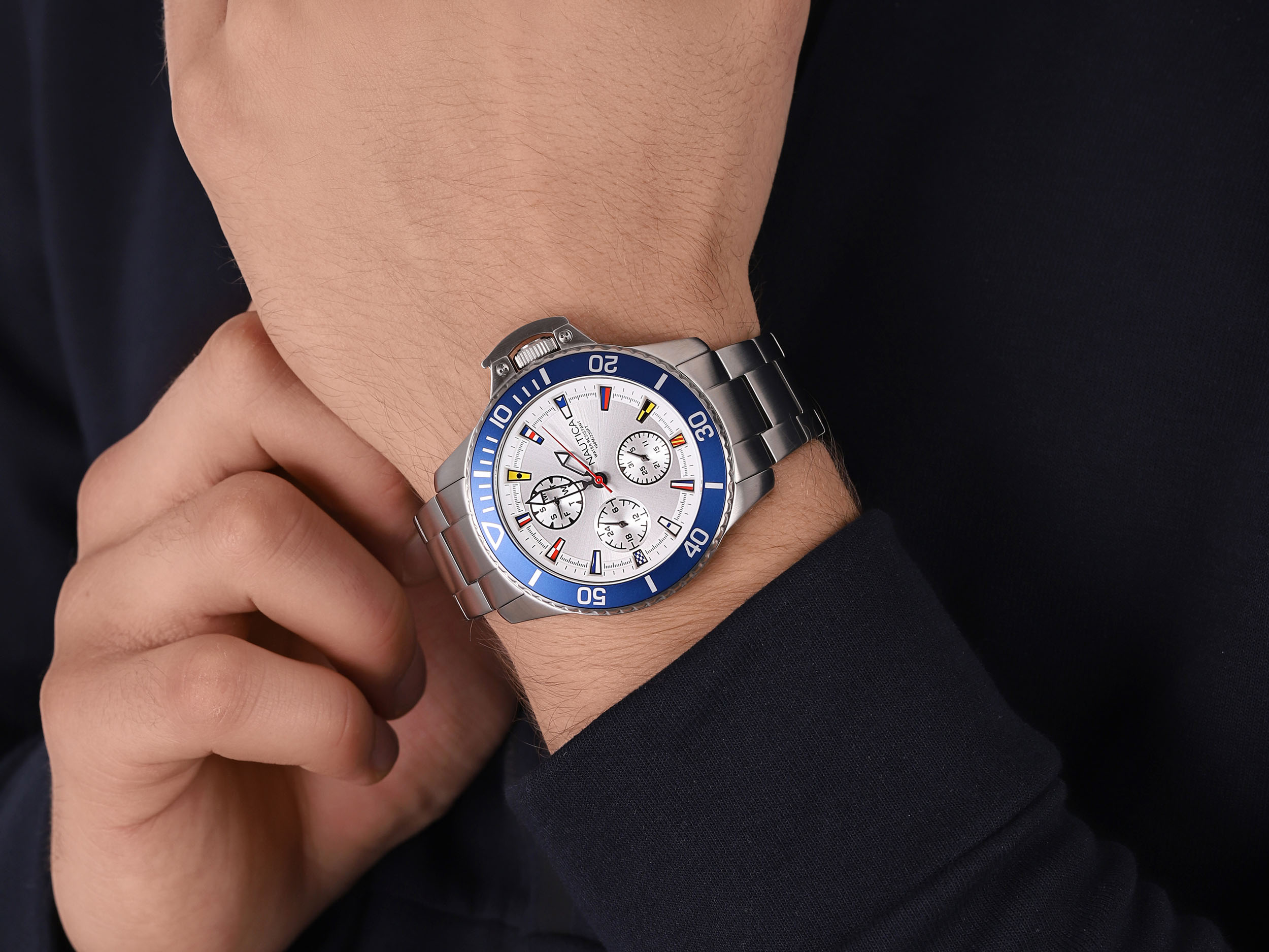 Nautica NAPBYS004 zegarek srebrny sportowy Bransoleta bransoleta - miniatura 4