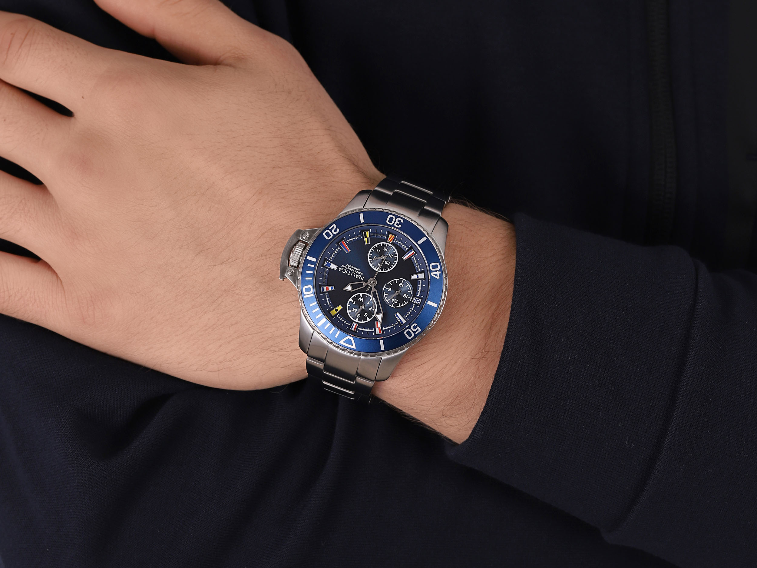 Nautica NAPBYS005 zegarek srebrny sportowy Bransoleta bransoleta - miniatura 4