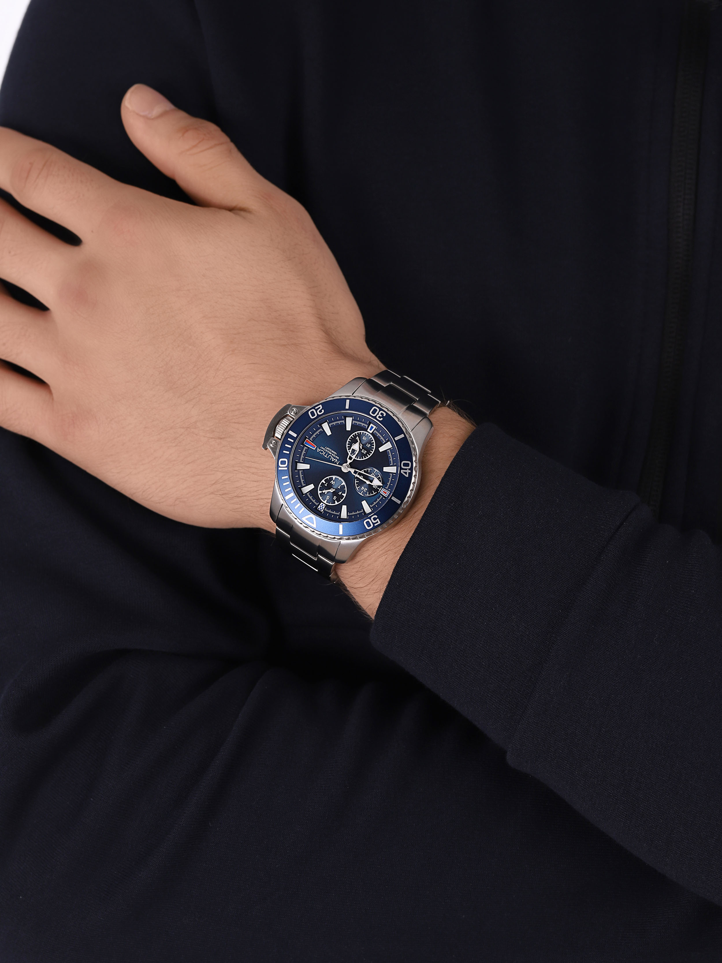 Nautica NAPBYS006 zegarek srebrny sportowy Bransoleta bransoleta - miniatura 3