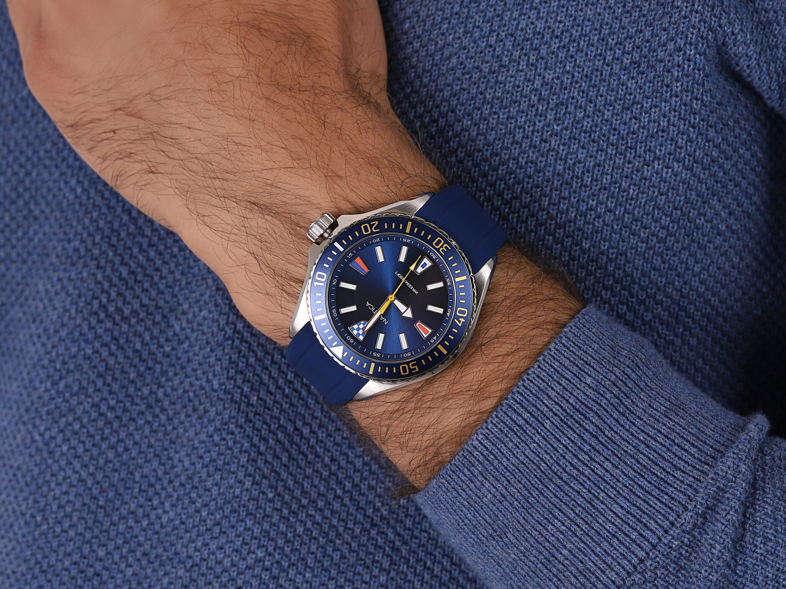 Nautica NAPCPS014 zegarek srebrny klasyczny Pasek pasek - miniatura 6