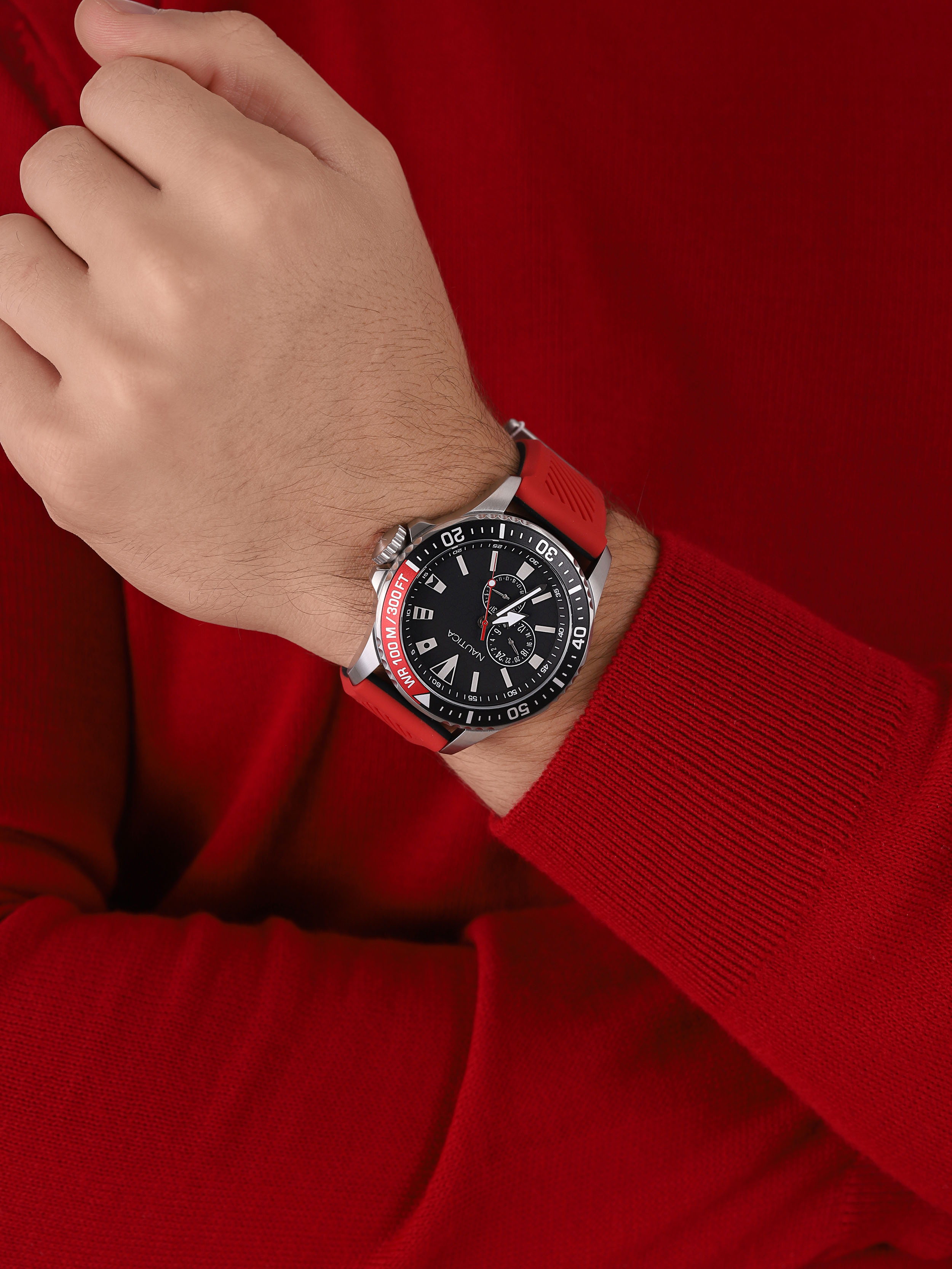 Nautica NAPFRB923 zegarek srebrny klasyczny Pasek pasek - miniatura 3