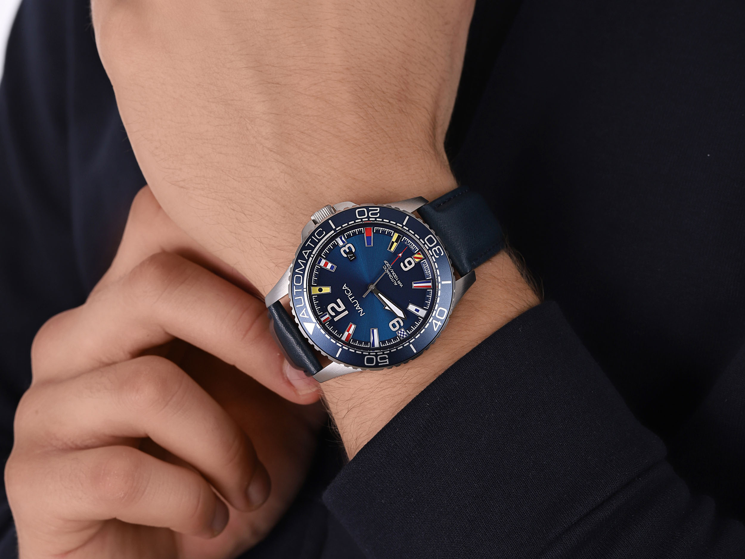 Nautica NAPJBF912 zegarek srebrny klasyczny Pasek pasek - miniatura 4
