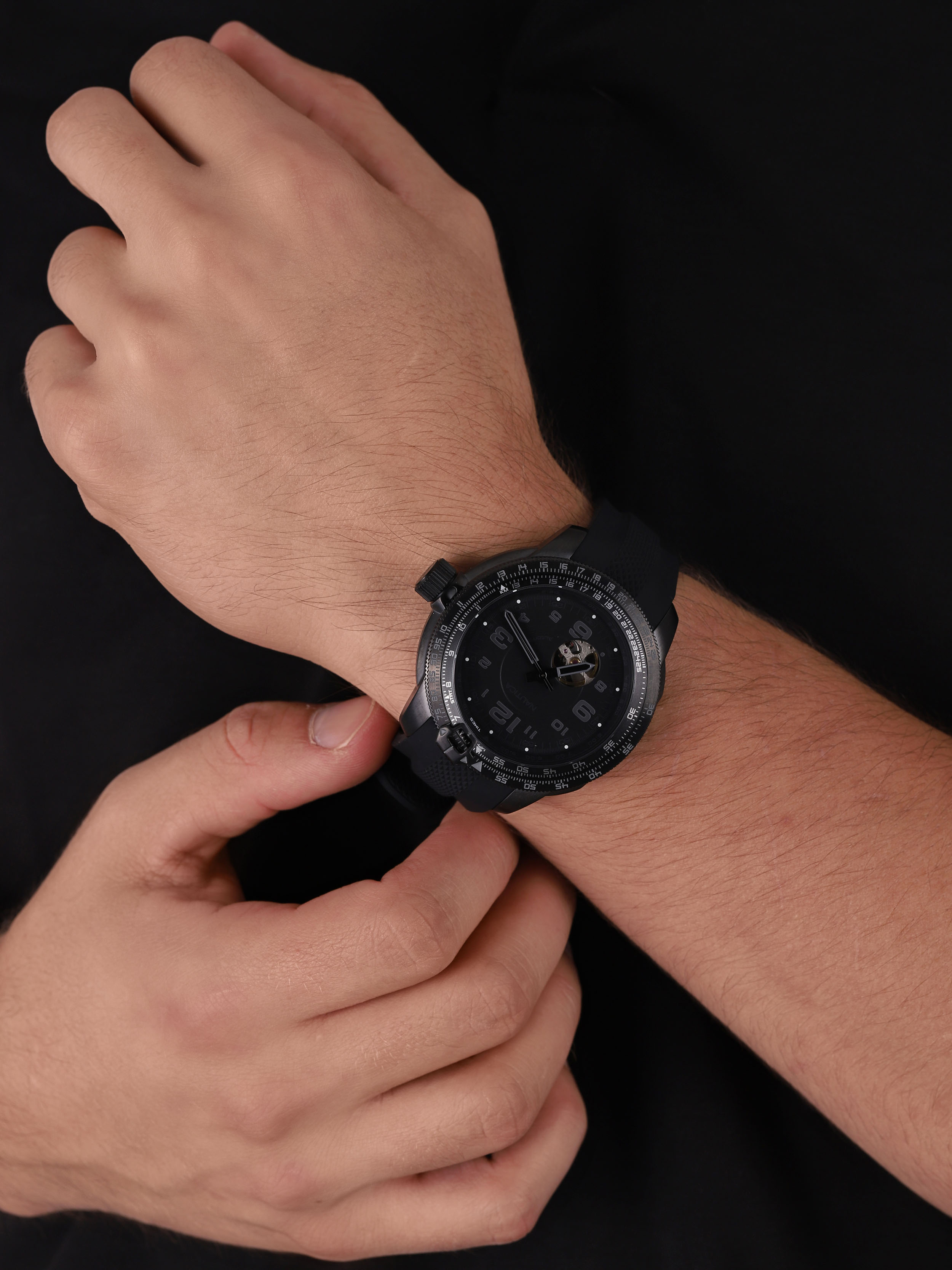 Nautica NAPMBF901 zegarek czarny klasyczny Pasek pasek - miniatura 3
