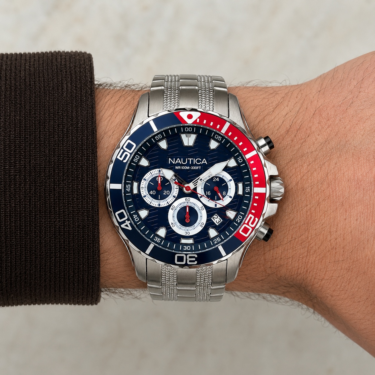Nautica NAPNSS504 zegarek srebrny sportowy Męskie bransoleta - miniatura 9