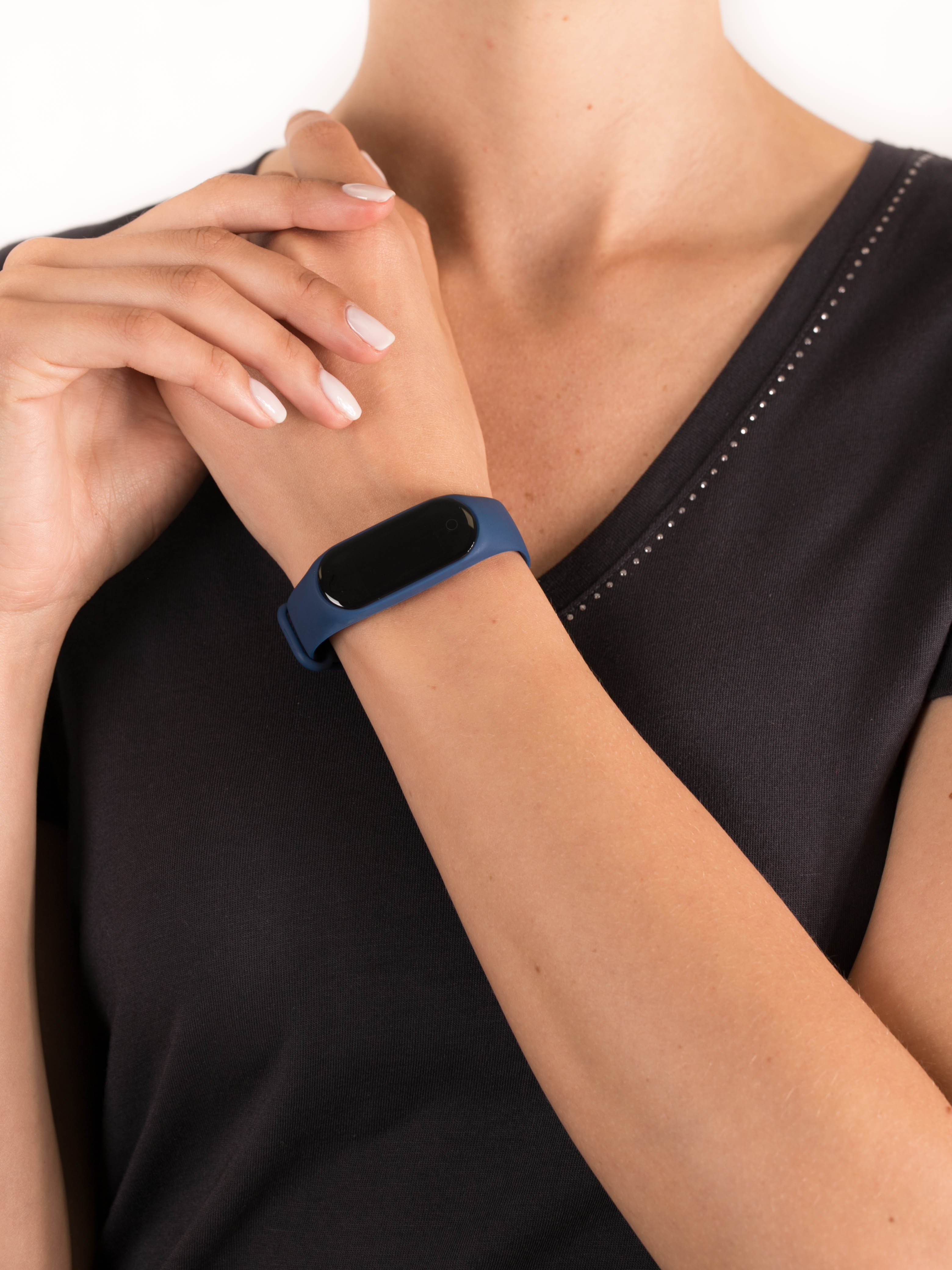zegarek Garett 5903246286632 Smartband Opaska Sportowa Garett Fit 7 Plus RT niebieski damski z krokomierz Smartbandy - Opaski sportowe - miniatura 3