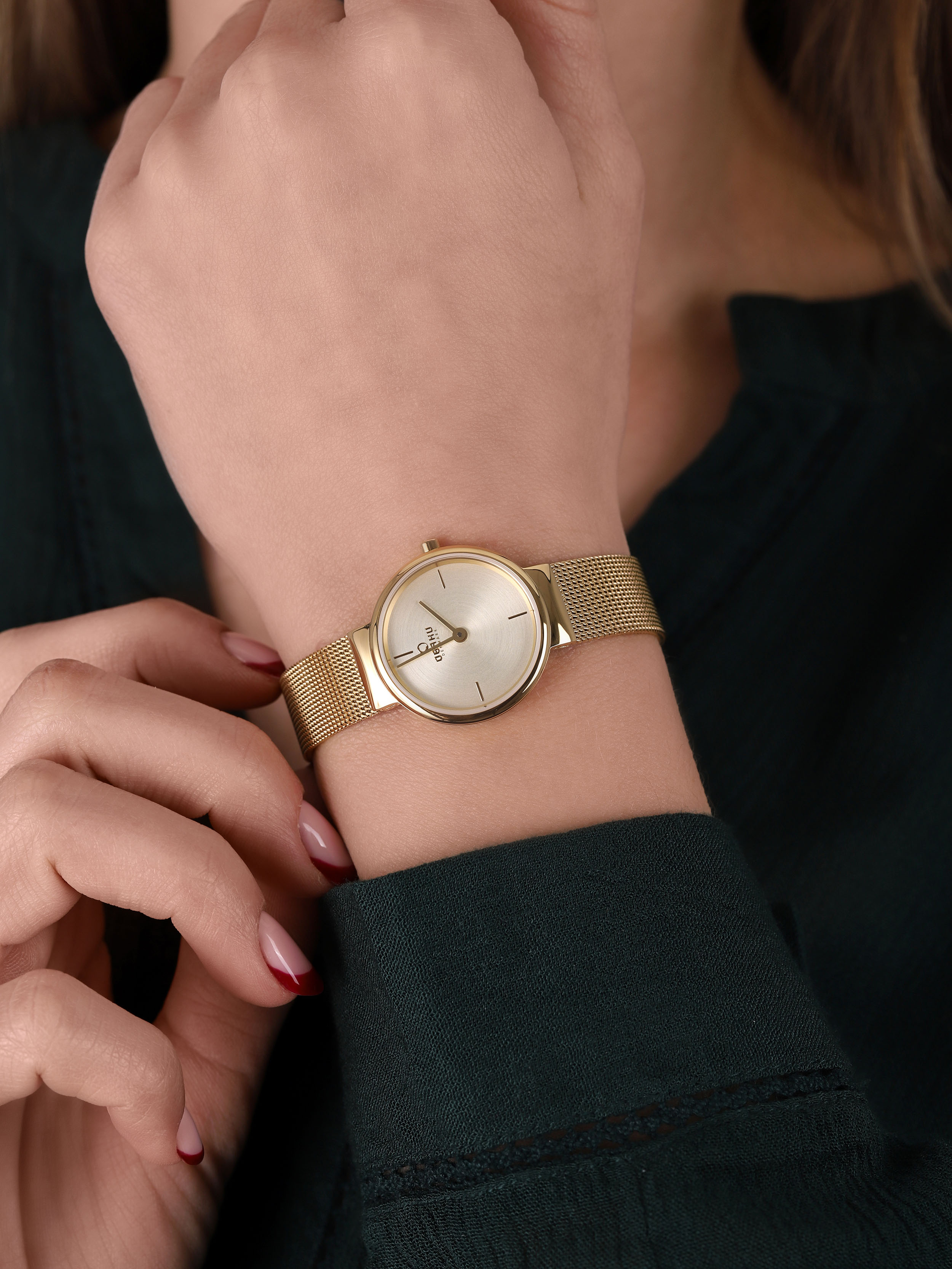 Obaku Denmark V153LGGMG zegarek złoty fashion/modowy Slim bransoleta - miniatura 3