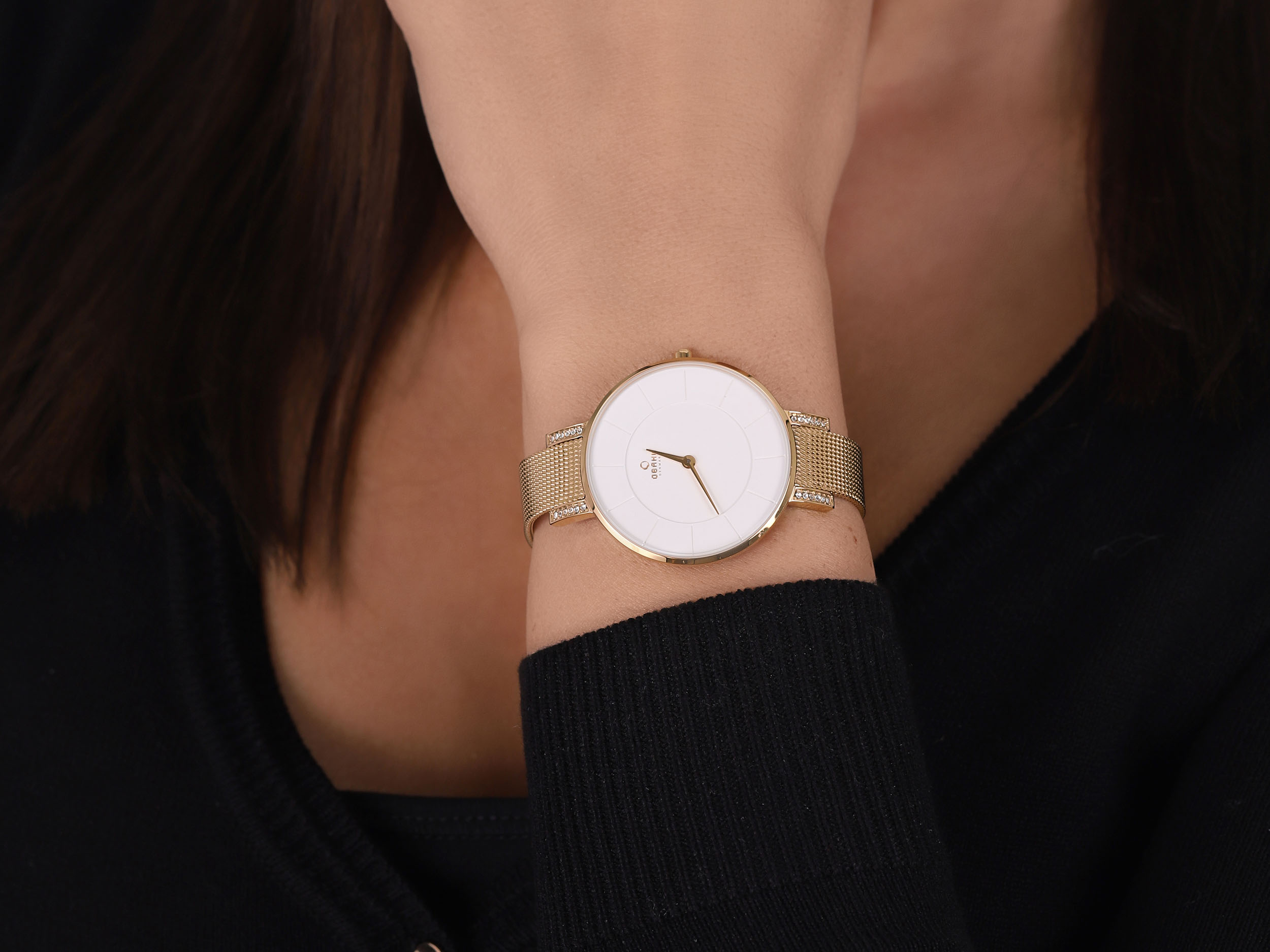 Obaku Denmark V158LEGIMG Slim LUN - GOLD - Christian Mikkelsen zegarek damski fashion/modowy mineralne - miniatura 4