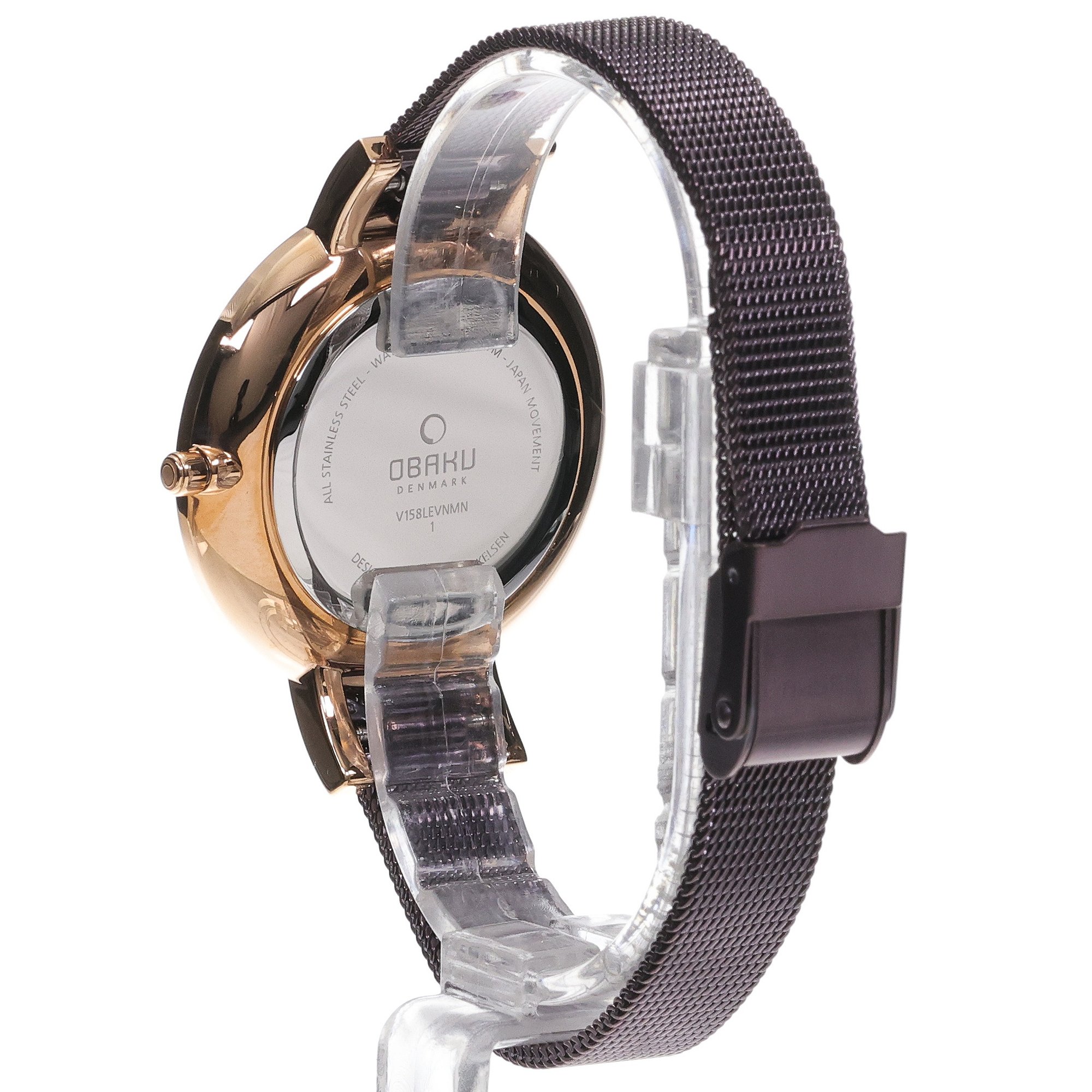 Obaku Denmark V158LEVNMN LUN - WALNUT - Christian Mikkelsen Slim fashion-modowy zegarek złoty - miniatura 4
