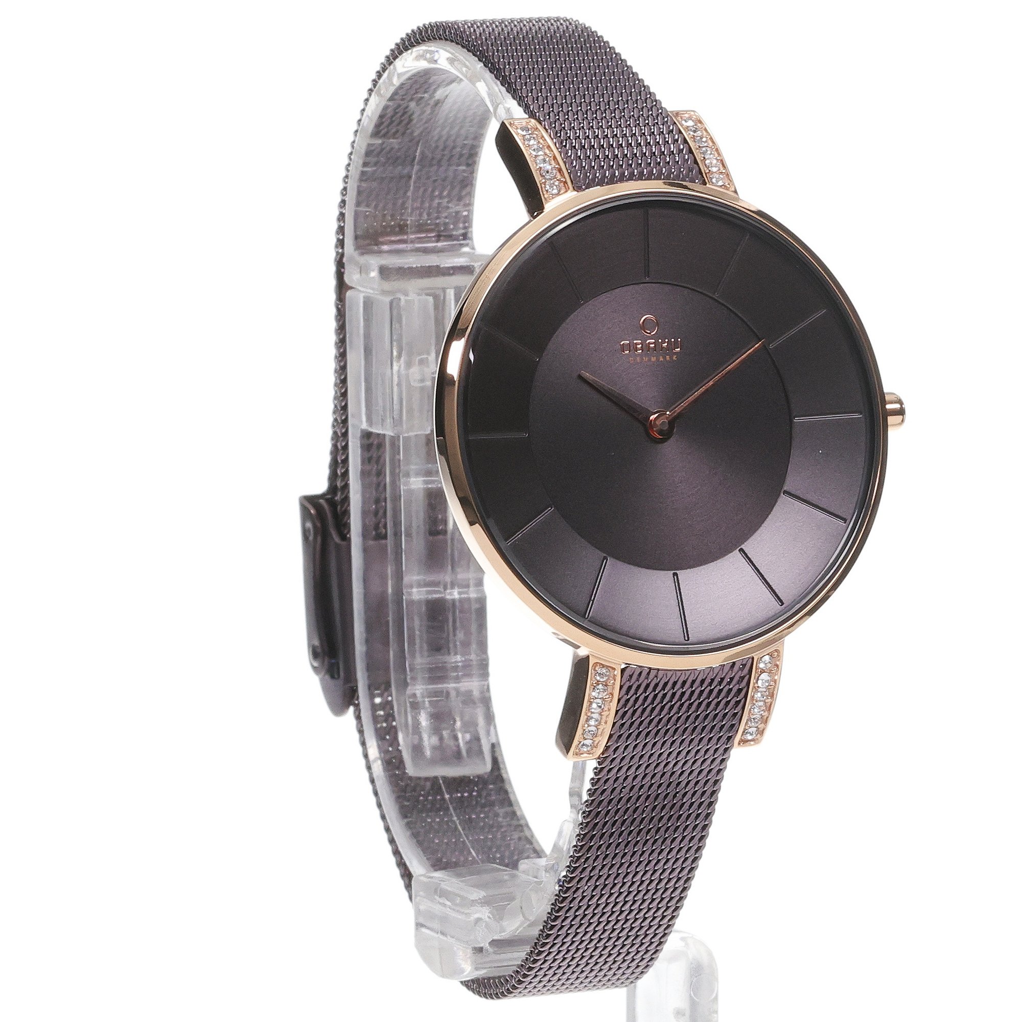 Obaku Denmark V158LEVNMN Slim LUN - WALNUT - Christian Mikkelsen zegarek damski fashion-modowy mineralne - miniatura 3