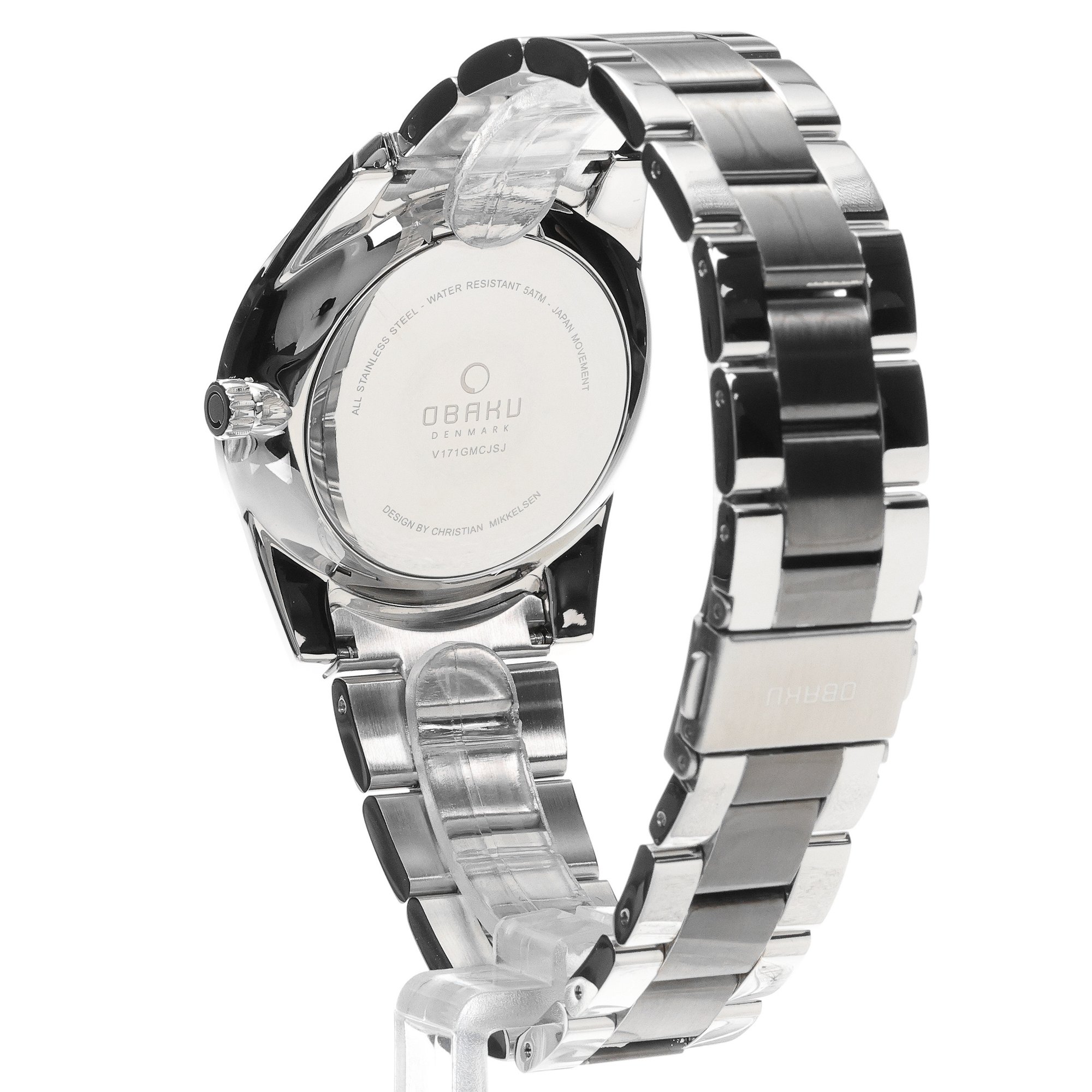 Obaku Denmark V171GMCJSJ zegarek srebrny klasyczny Męskie bransoleta - miniatura 4