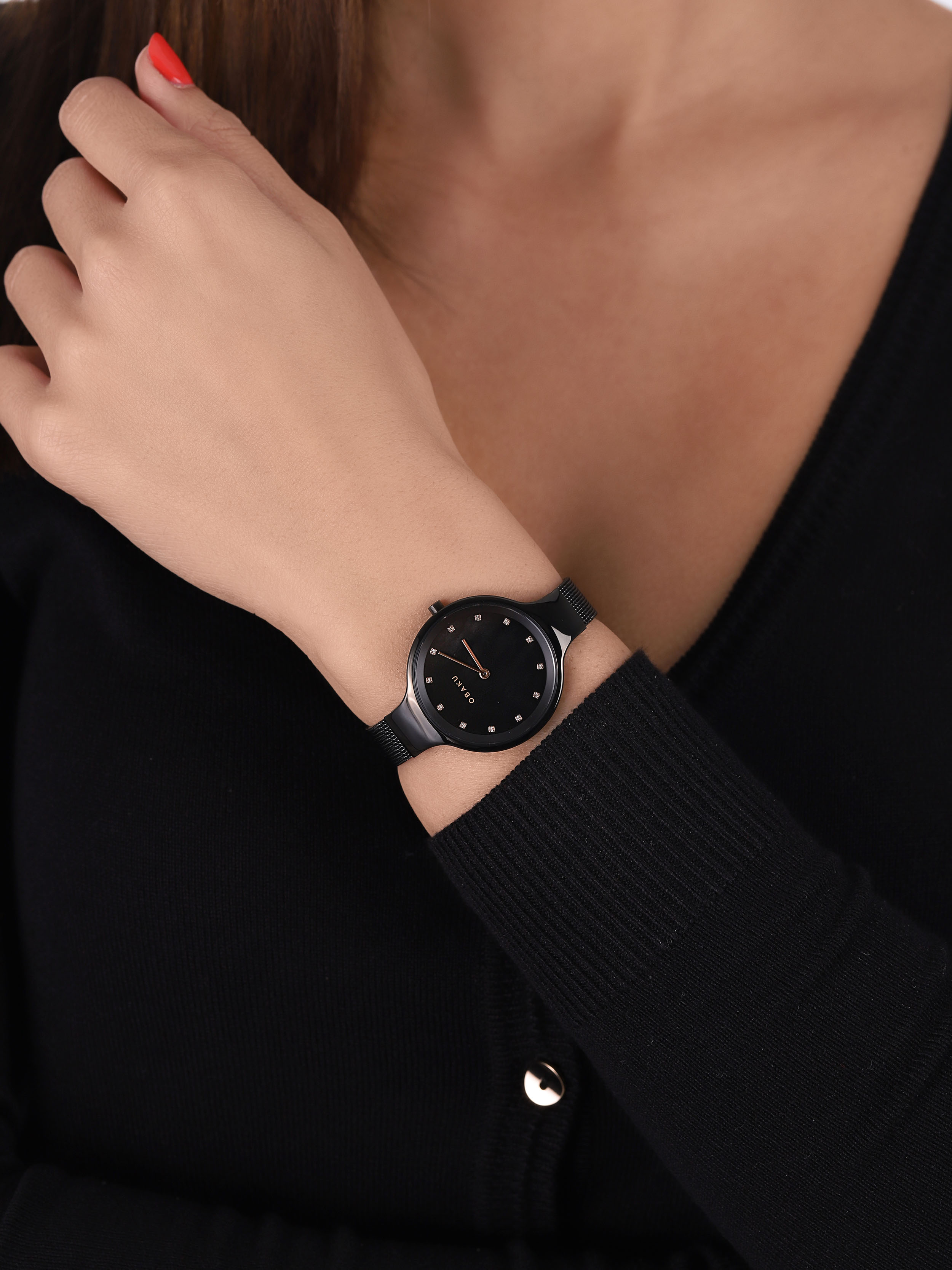 Obaku Denmark V173LXBBMB2 zegarek fashion/modowy Slim - miniatura 3