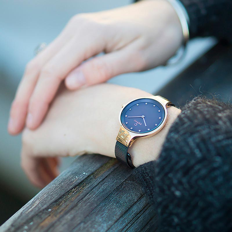 Obaku Denmark V173LXVNMN zegarek damski Slim różowe złoto - miniatura 10