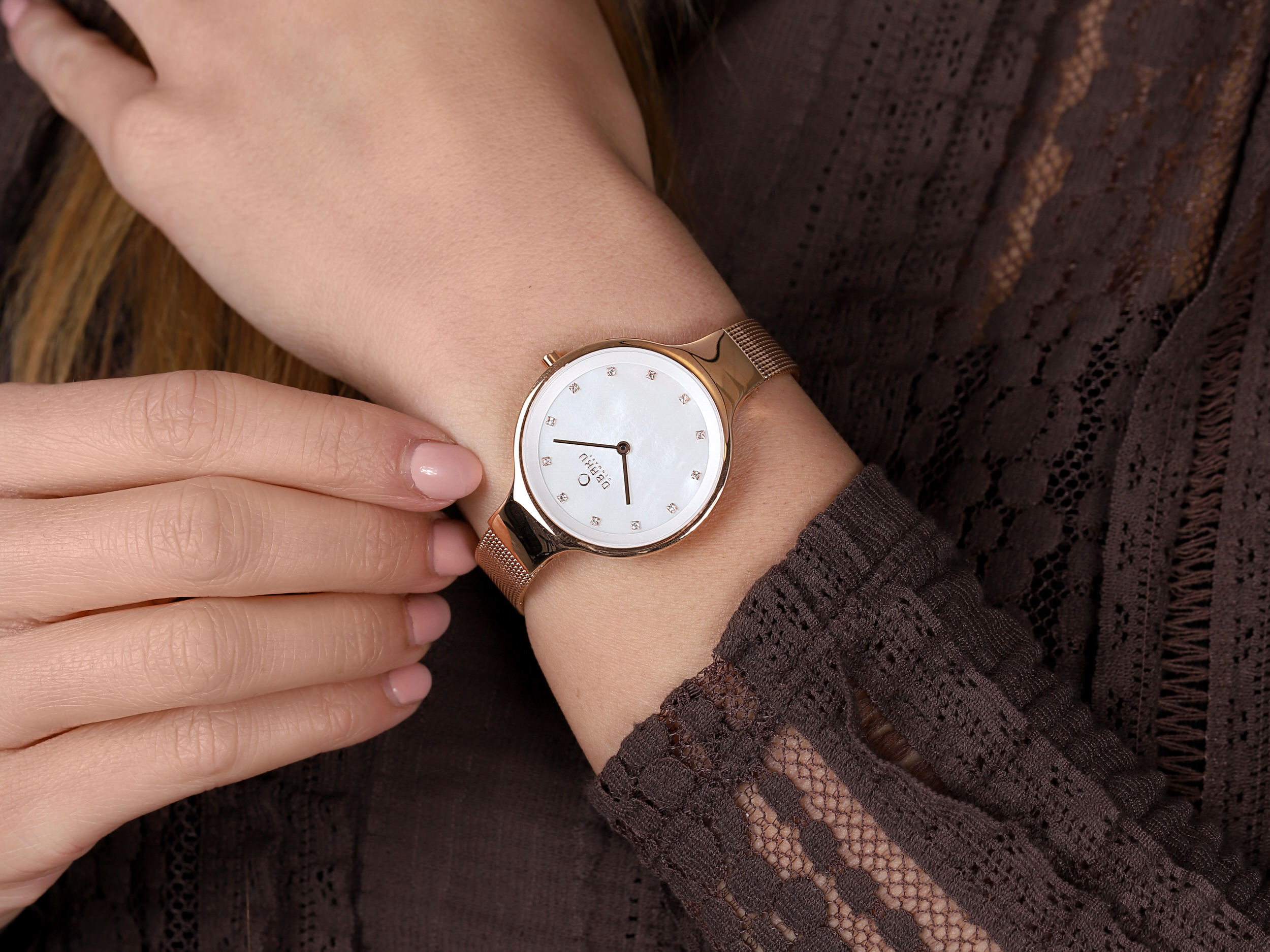 Obaku Denmark V173LXVWMV SKY - ROSE zegarek fashion/modowy Slim