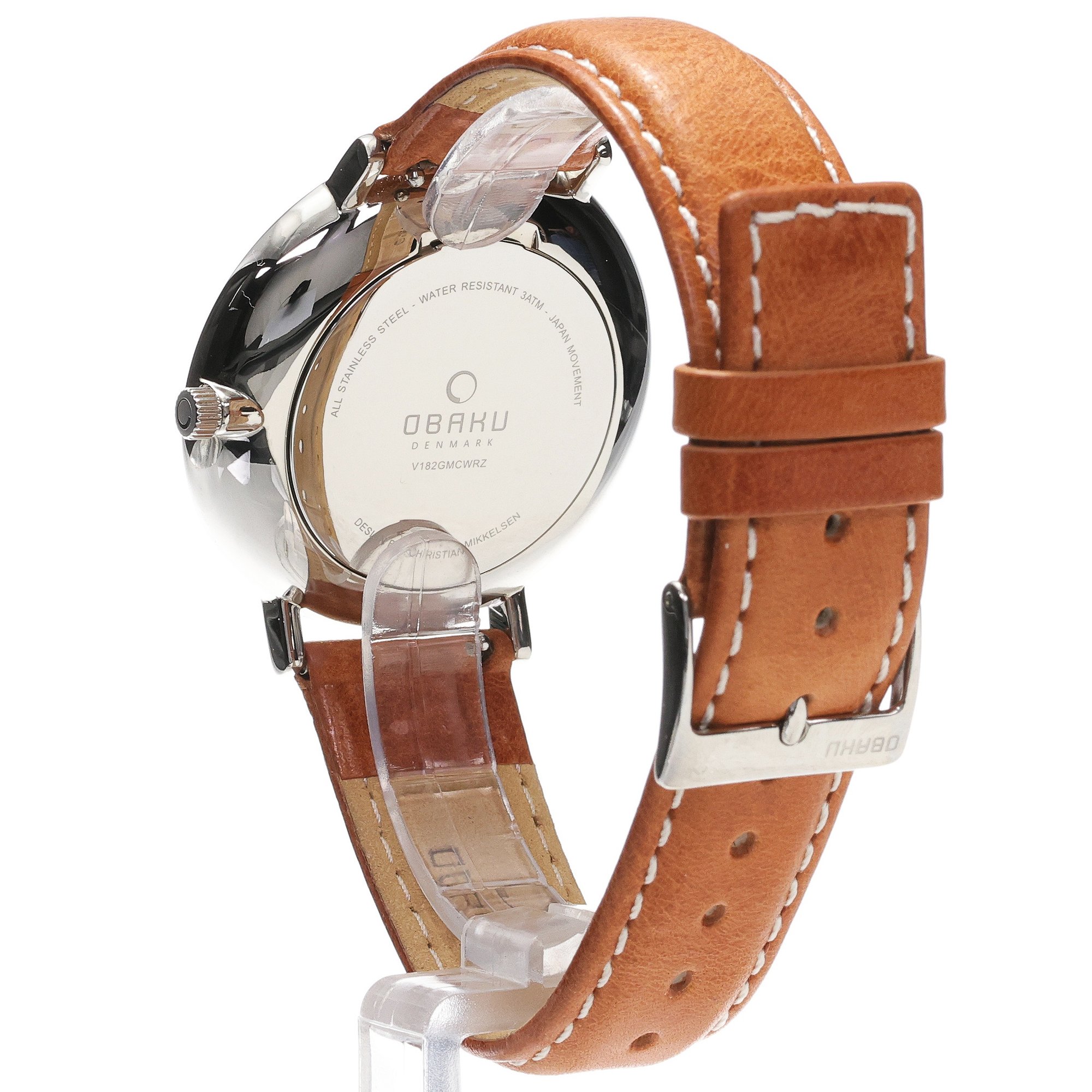 Obaku Denmark V182GMCWRZ Flod - Cognac - Christian Mikkelsen Damskie klasyczny zegarek srebrny - miniatura 4