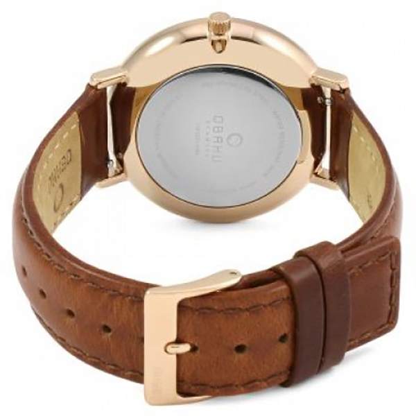Obaku Denmark V182GMVWRN zegarek różowe złoto klasyczny Slim pasek - miniatura 4